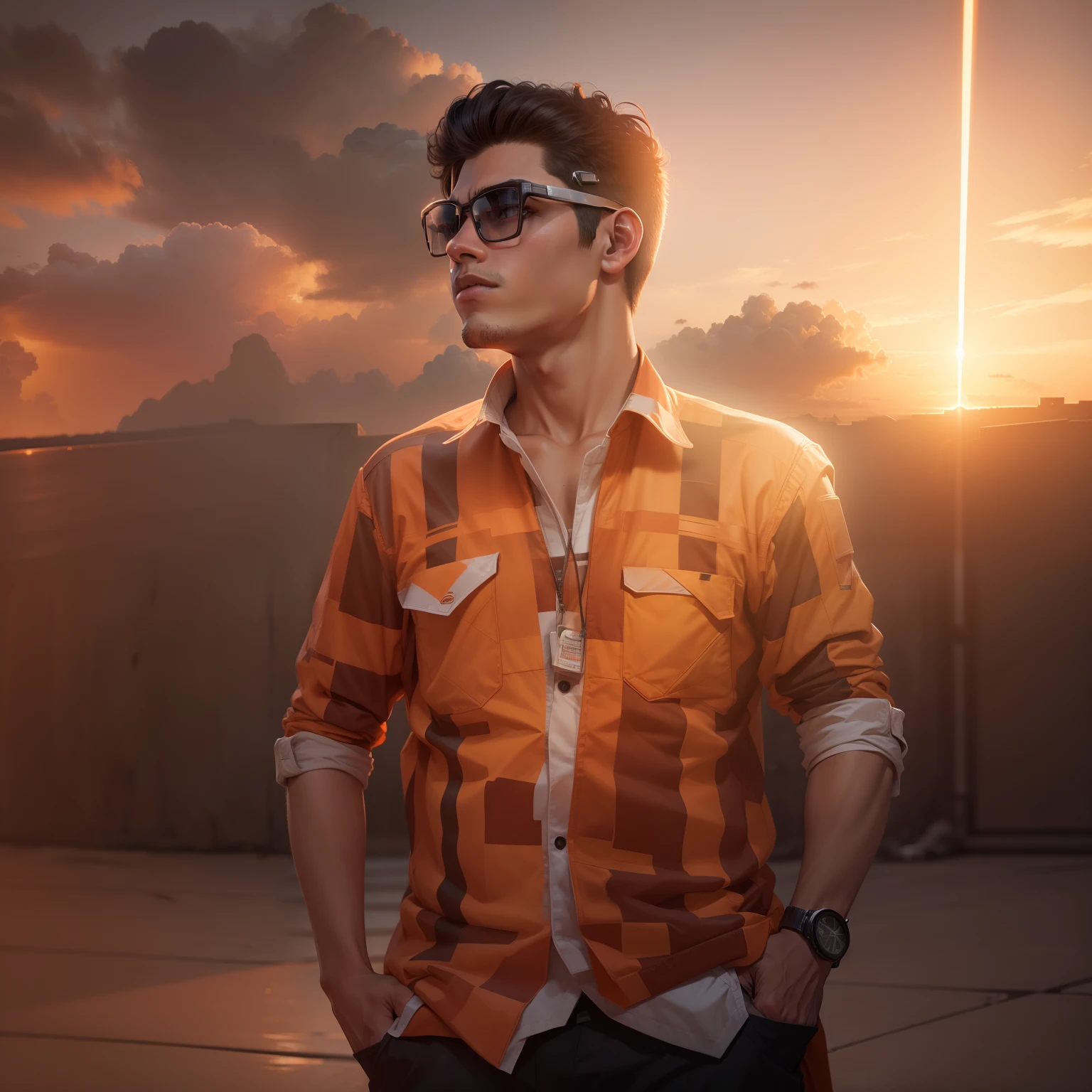 Change background boy realistic face ultra hd sci-fi theme sunset change chouth