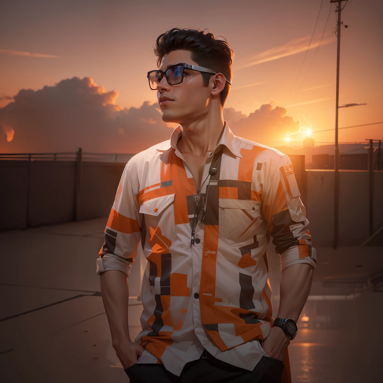Change background boy realistic face ultra hd sci-fi theme sunset change chouth