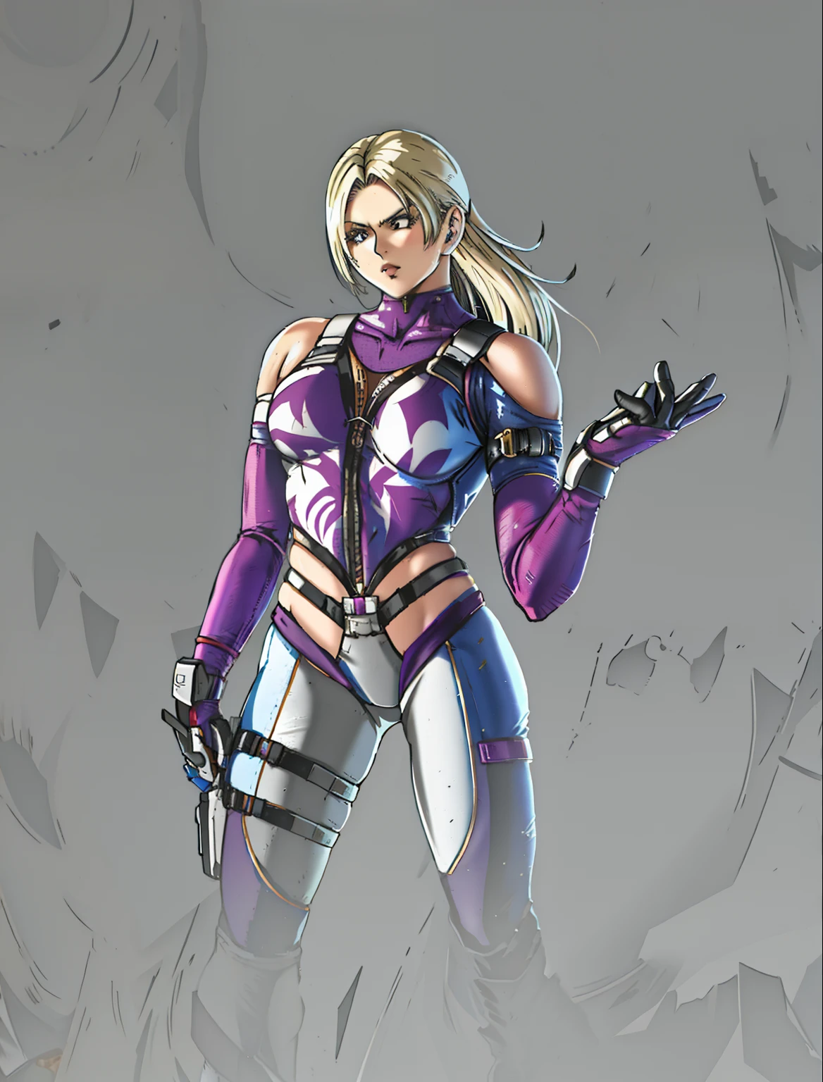 Close-up of a woman in tight clothing, As a character in Tekken, fighting game character, Nina Williams