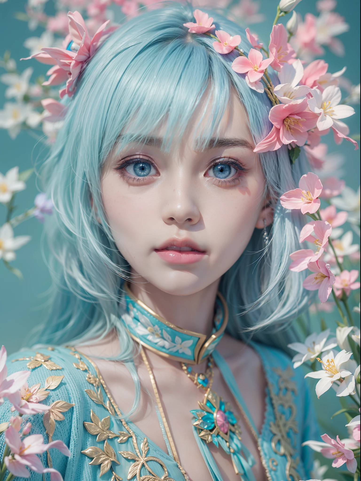 girl with(独奏)、Photo、Fantastical、(Loretta Luxe:1.3)、PastelColors:、hitornfreckles、surrealism:1.1、Low contrast:1.2、ultra-detailliert、8K、perfect blue eyes、Photo:1.9,