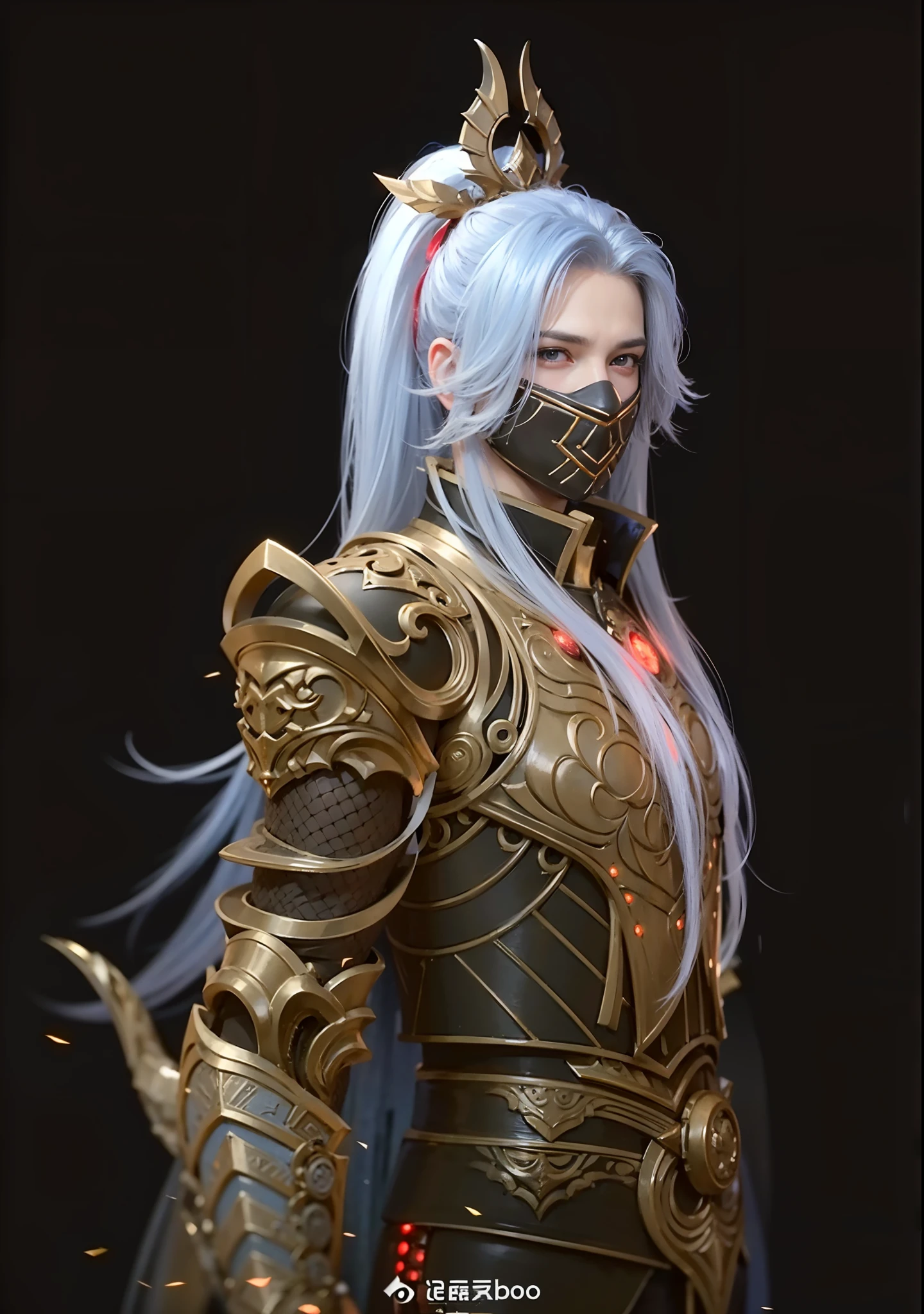 Handsome boy, best quality, photo, 4k,looking at viewer,full body,wear platinum armor,