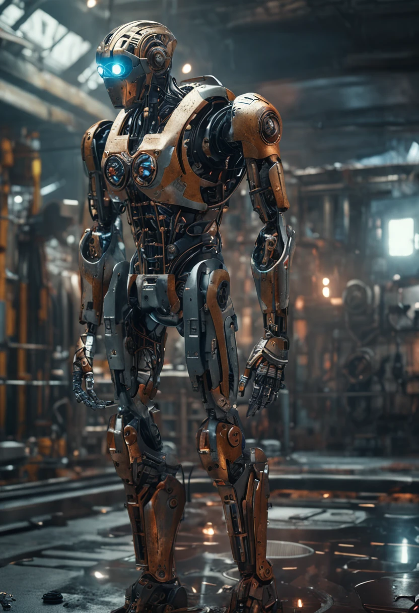 breathtaking, beautiful (mechanical:0.35\) Man android, male body, looking at viewer, professional, award winning, depth of field, bokeh, rule of thirds, cinematic lighting, (full height photograph), trending on artstation, sharp focus, studio photo, intricate details, highly detailed, by greg rutkowski