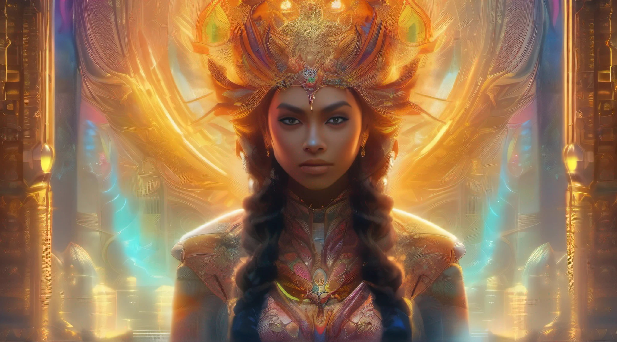 "obra prima, melhor qualidade, retrato, uma mistura de todos os elementos fogo,agua,ar,terra em uma mistura elemental equilibrada e em grande harmonia"