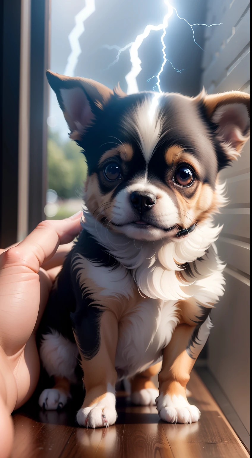Photo of a small dog because the subject is a lightning bolt mark on the side of the body