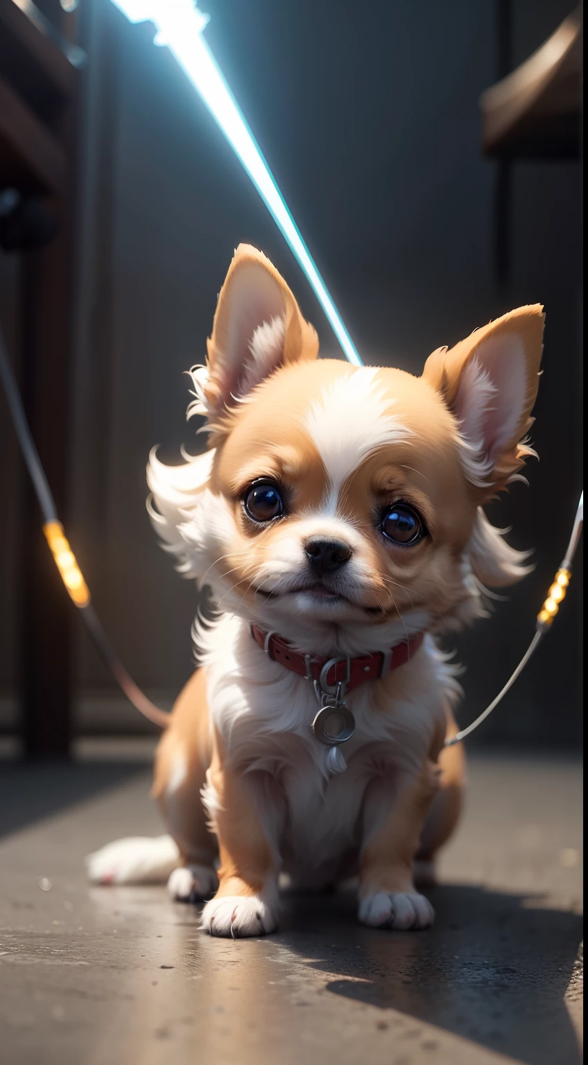A small dog with lightning-shaped hairs