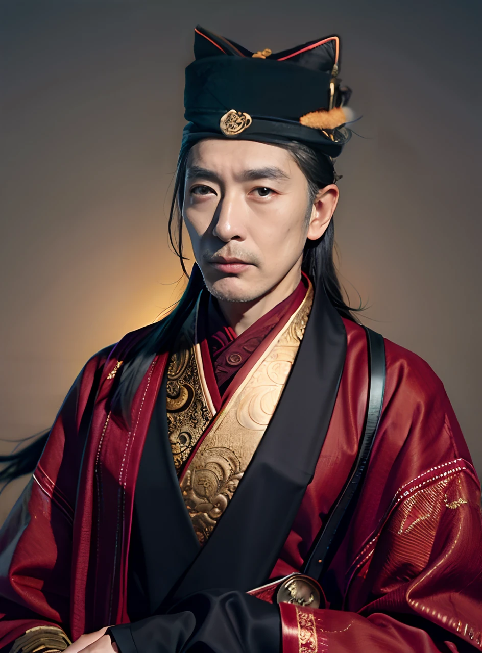 Wears an ancient official hat，Asian dynasties，Scholar，Literati cloth hat，Black cap