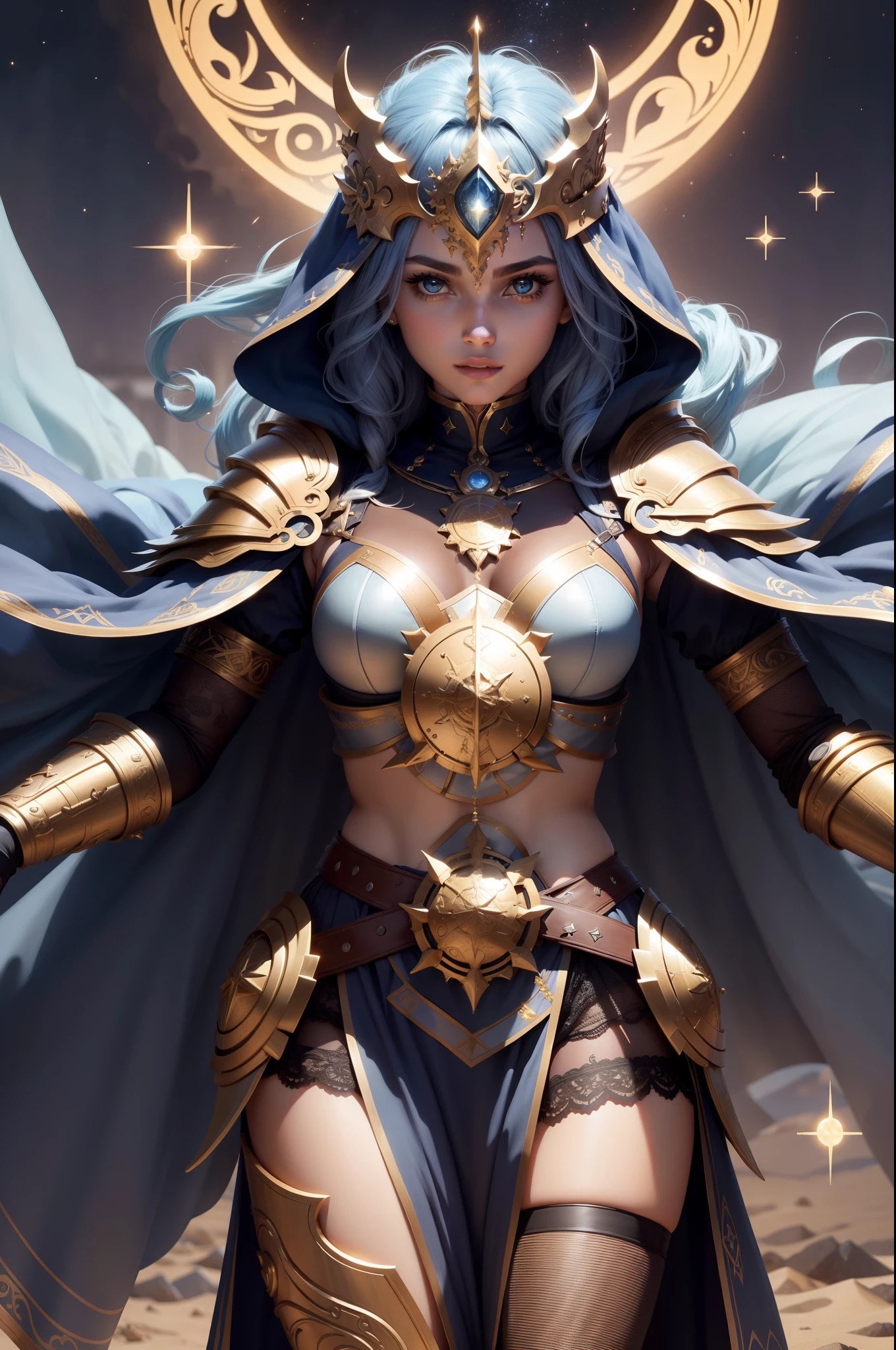 Making a celestial being for the sign of Gemini, 8k, qualidade, Ser onipotente, Gemini Theme Fund, com armadura