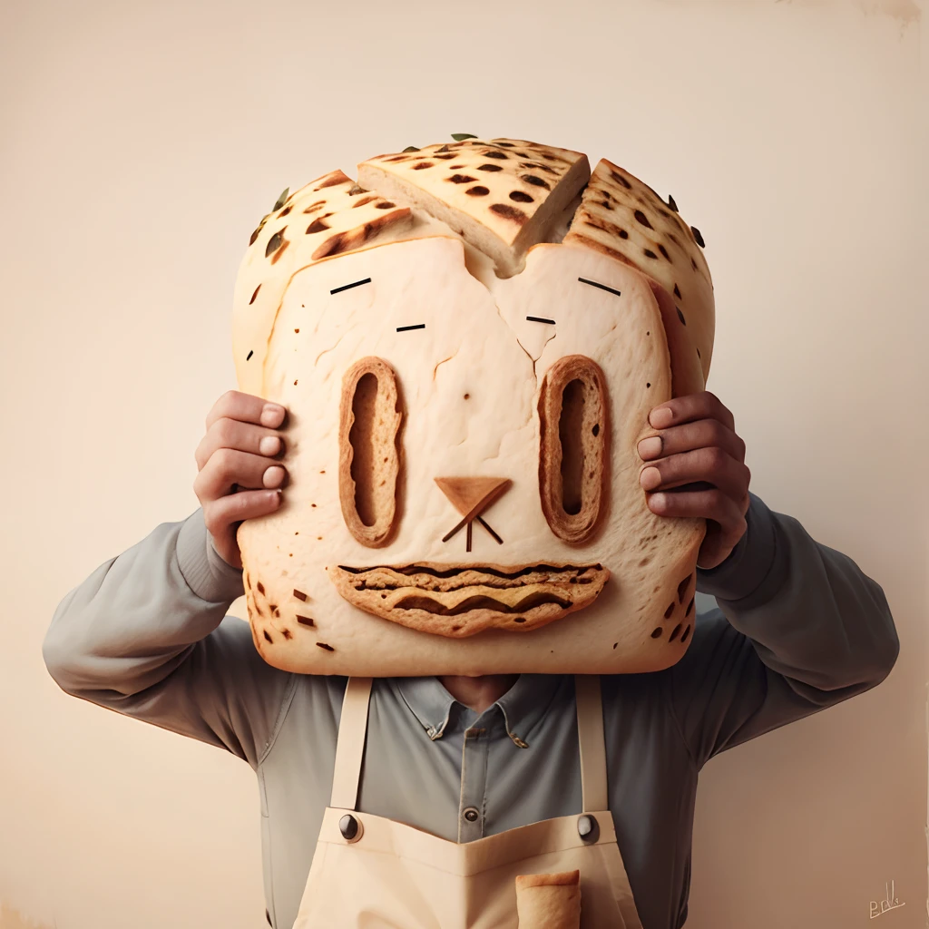 A face made of bread