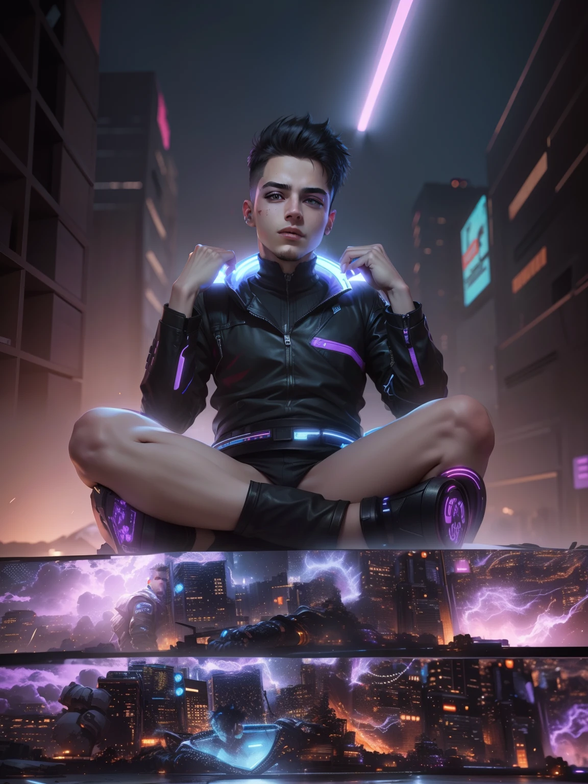 Change background cyberpunk cute boy , realistic face , High quality realistic ,8k ultra realistic,