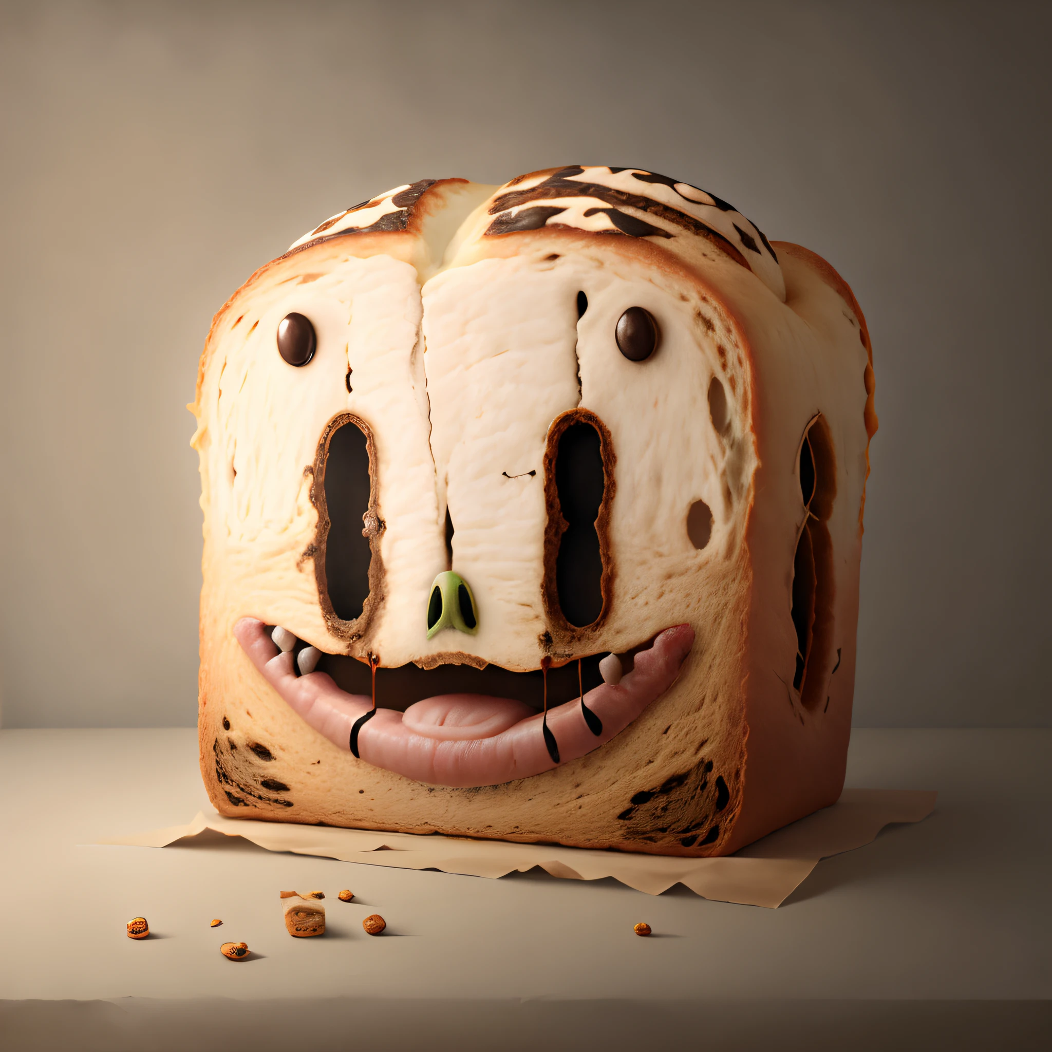 Scary Face in Bread