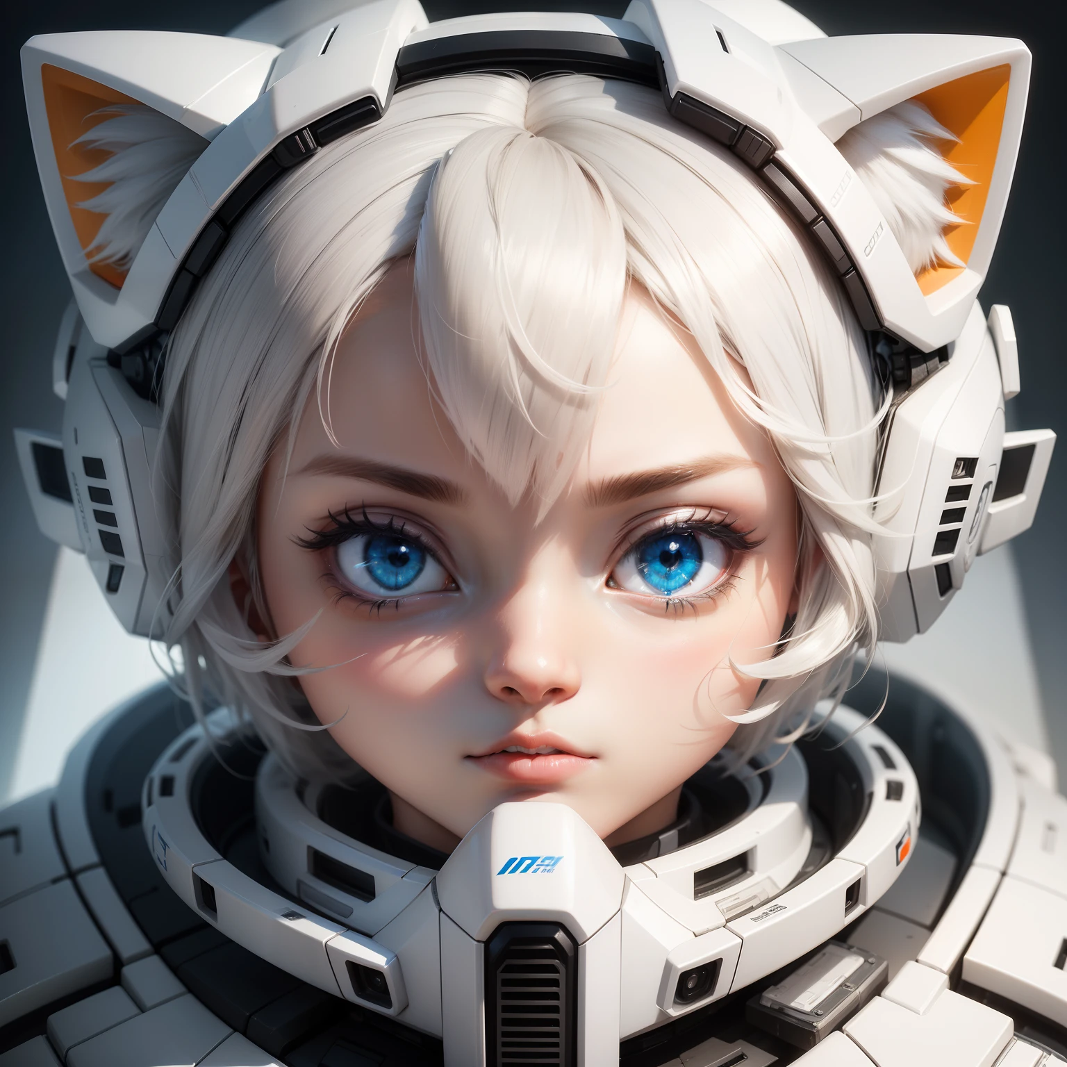 catss,white colors,Technologie,mirai,Machinary,Stupid cute,head portrait