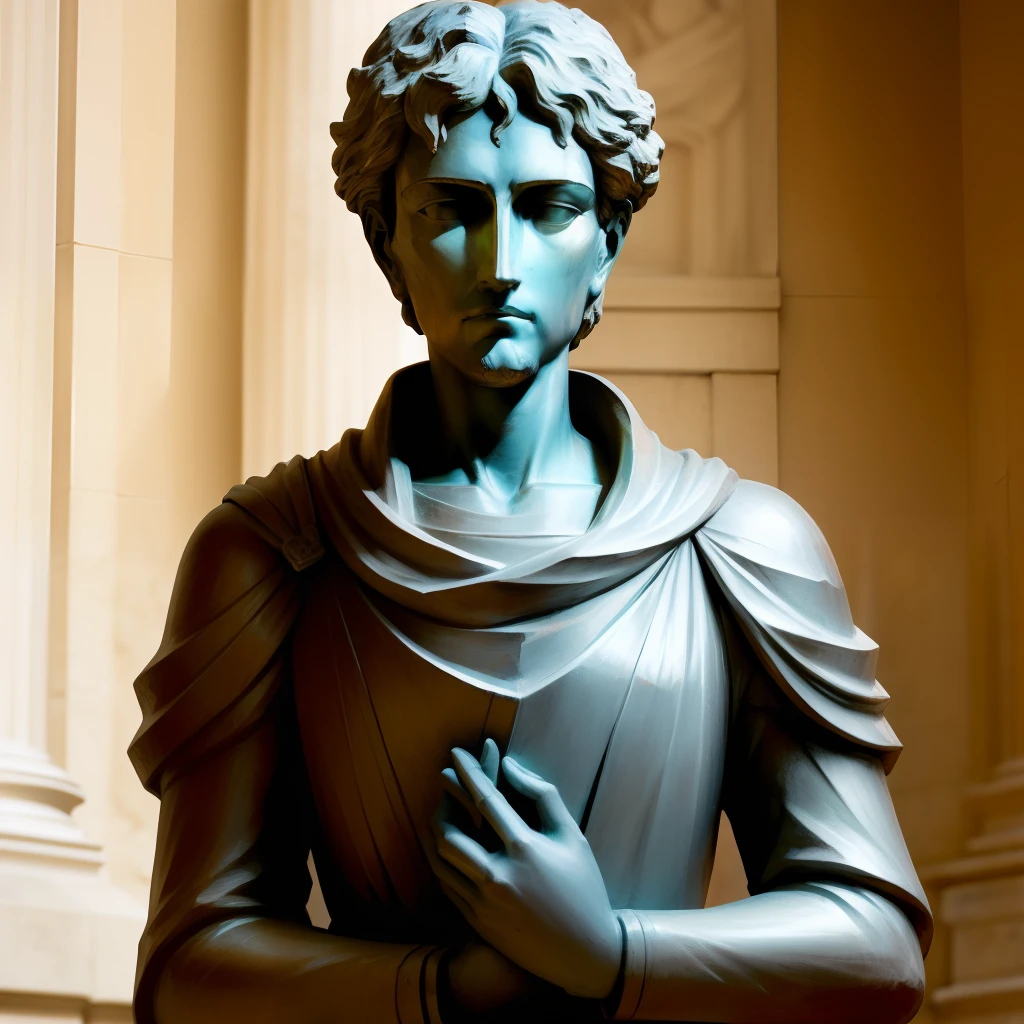 Stoicism statue with hand on chin