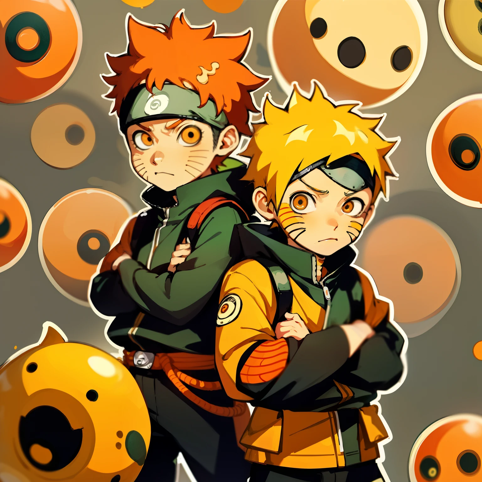 a sticker,1boys,Naruto background,Uzumaki Naruto