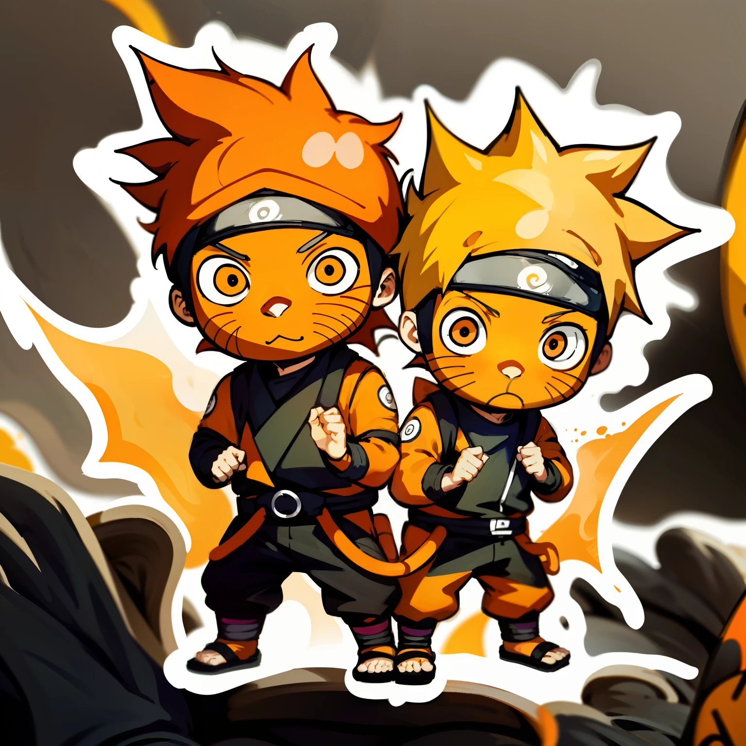 a sticker，1boys，Naruto background，Uzumaki Naruto