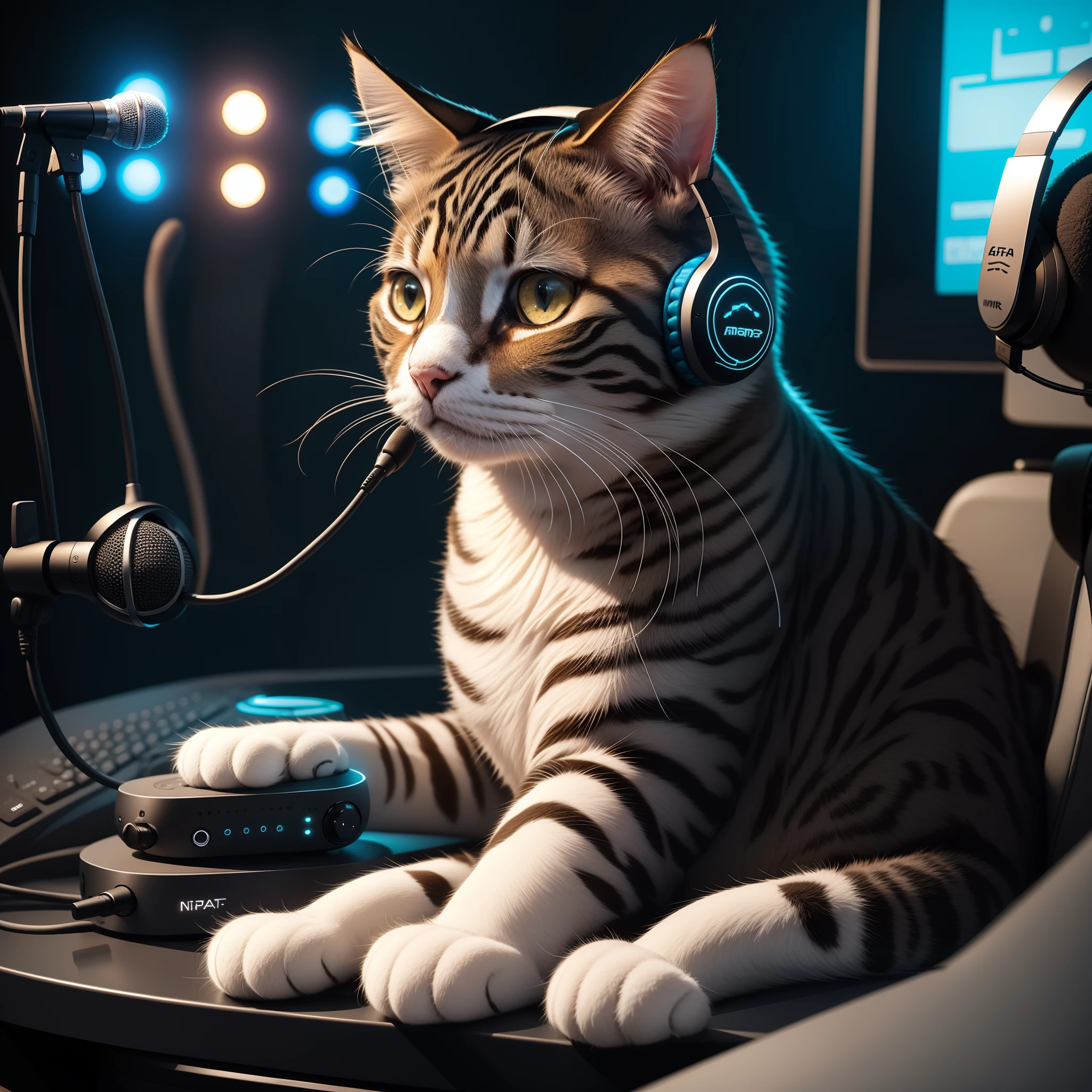 A cat microphone headset