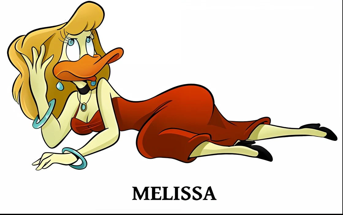 a cartoon picture of a woman laying on the ground with a duck, inspired by Melissa A. Benson, daffy duck, misty, by Melissa A. Benson, lisa, cartoon image, dusty, daisy, don!!!! bluth!!!!, inspired by Don Bluth, inspired by Tex Avery, mmmmm, duck, don bluth!!, inspired by Carl Barks