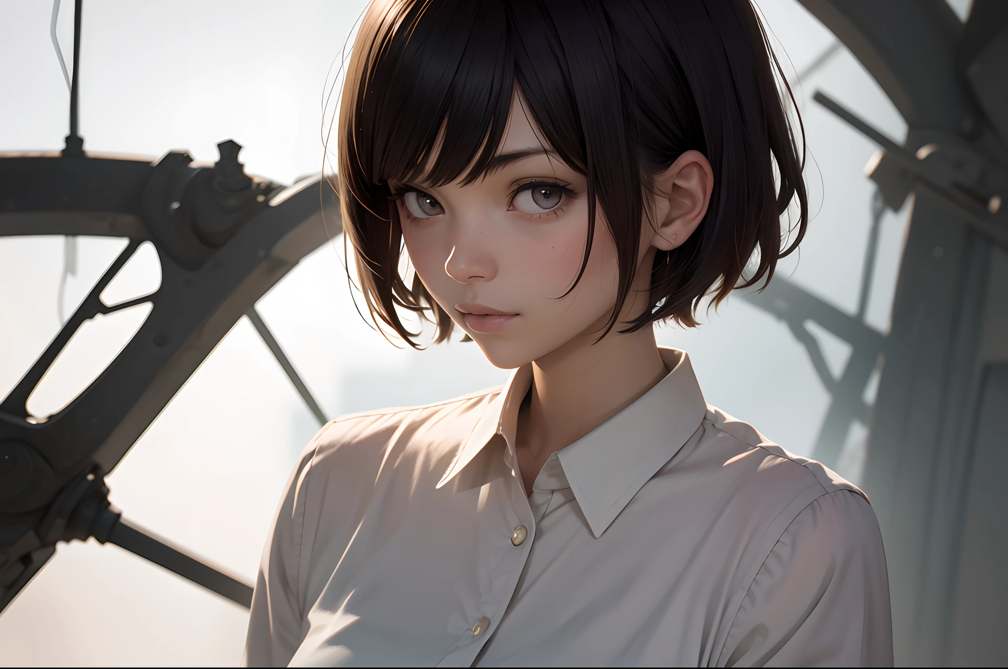 masutepiece, of the highest quality, 1 girl, ((short-hair))