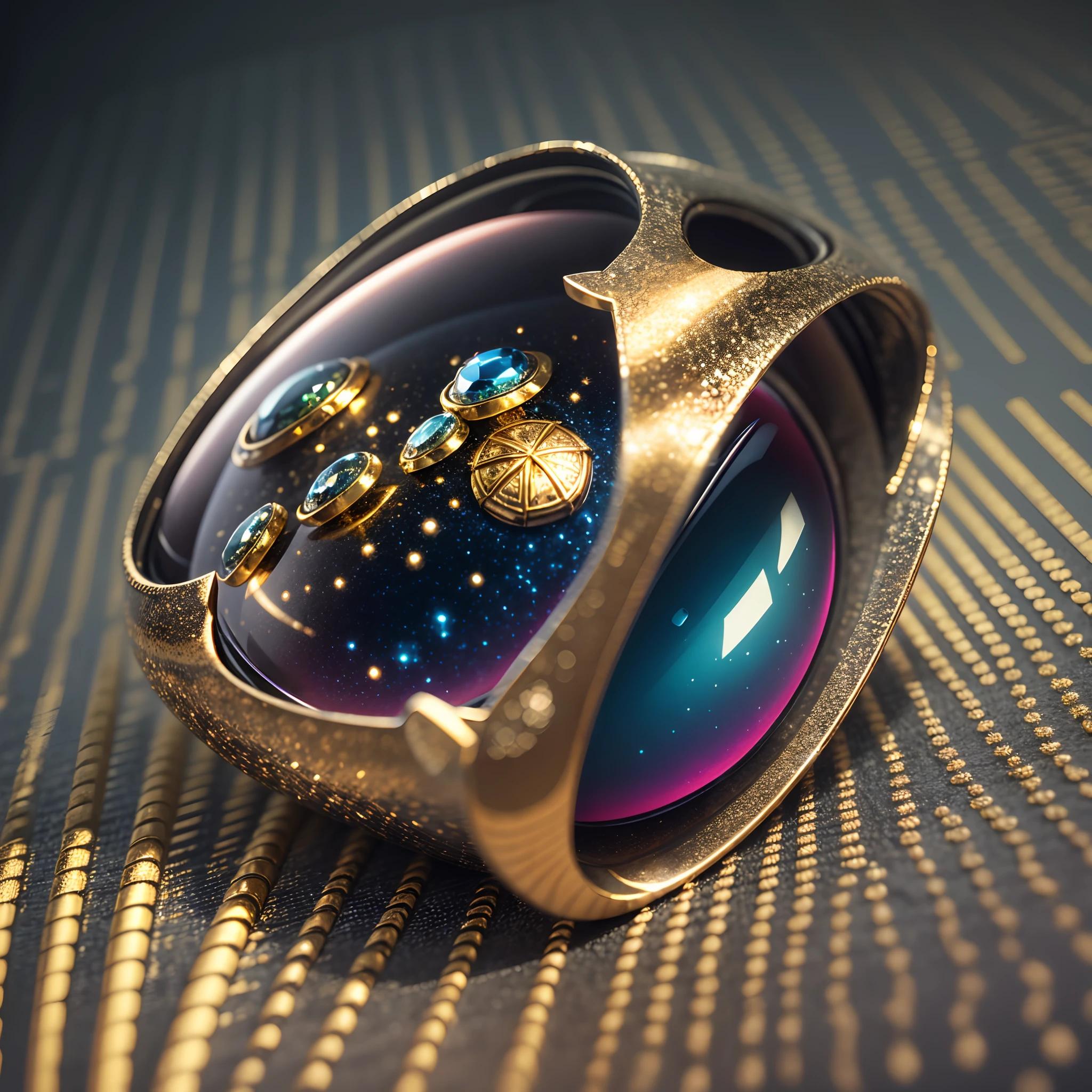 Jewel in the shape of a scarab in blue and gold, a technological object, full HD, 3D, 4K, ultra realistic, ultra detailed, hyper realism, hyper perfectionist, ultra magnificent, highly extraordinary, rigidly sensational, ultra sublime, hyper exquisite, ultra In-depth, hyper-accurate, highly accurate, very thorough, extremely particularized, rich in uniqueness, hyper-pragmatic, abundant in common sense. --auto --s2