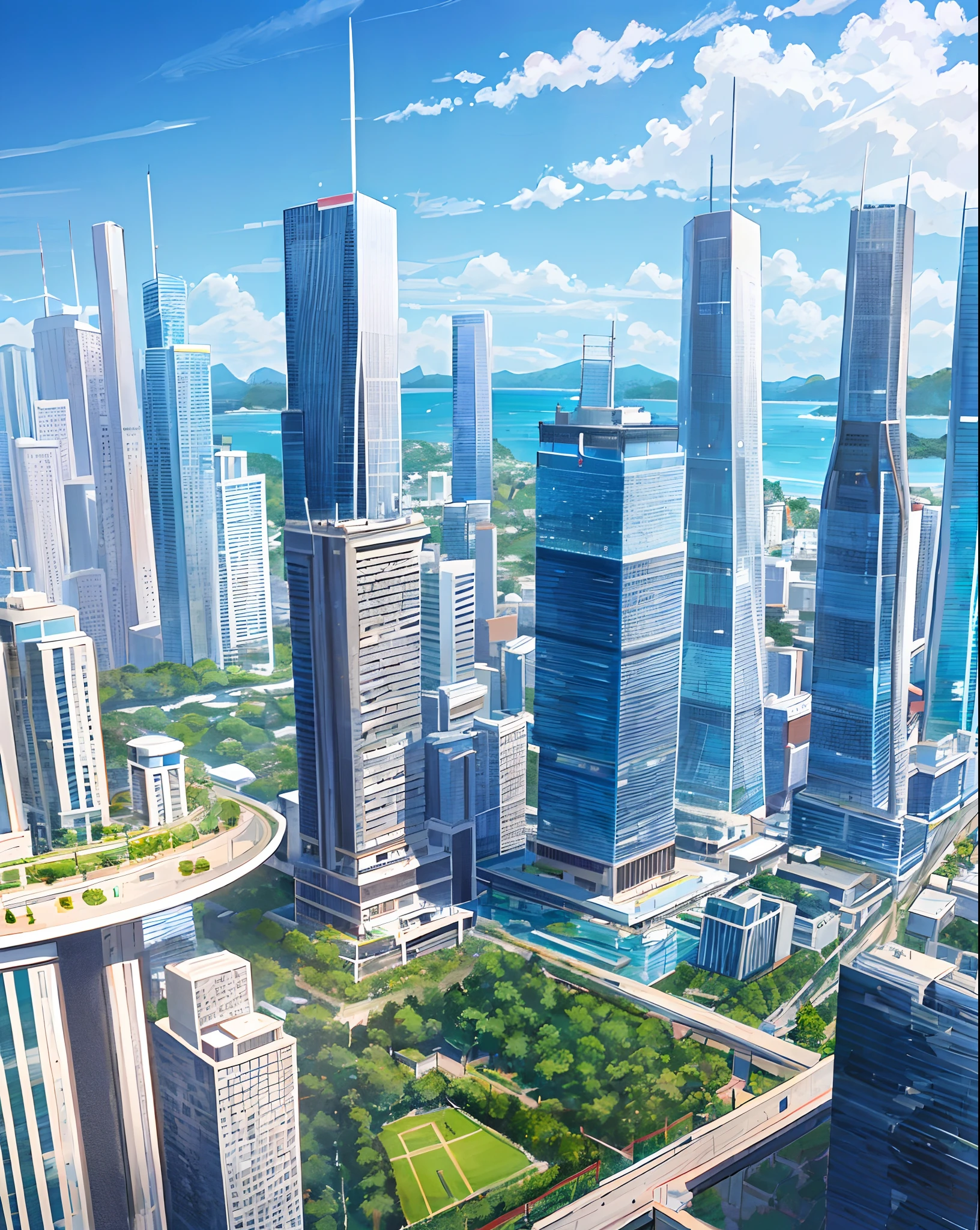 城市，mirai，beachside，Fashionab，high - tech，Asian cities