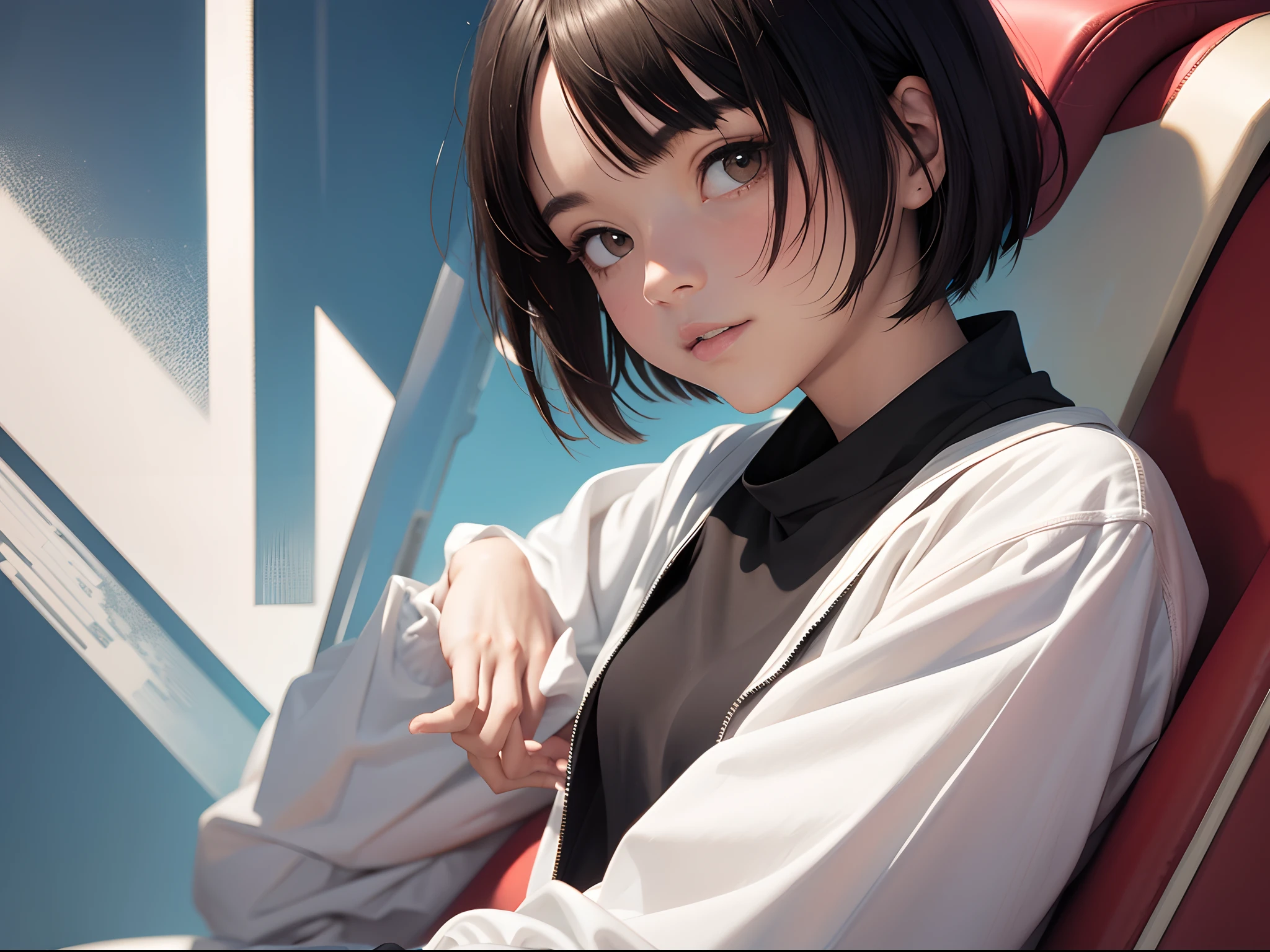 masutepiece, of the highest quality, 1 girl, ((short-hair))