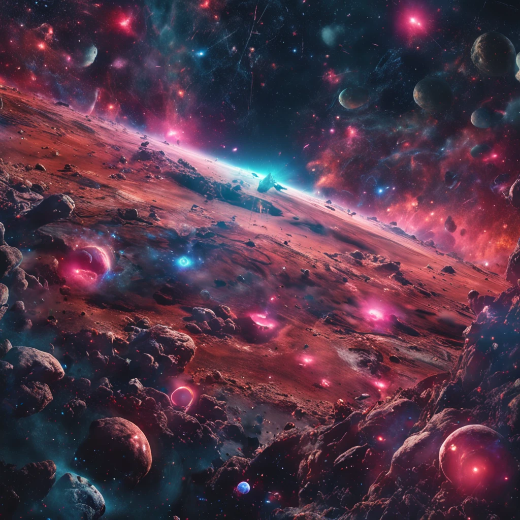 um olhar intenso de um , in the eye reflects a galactic battle with explosions