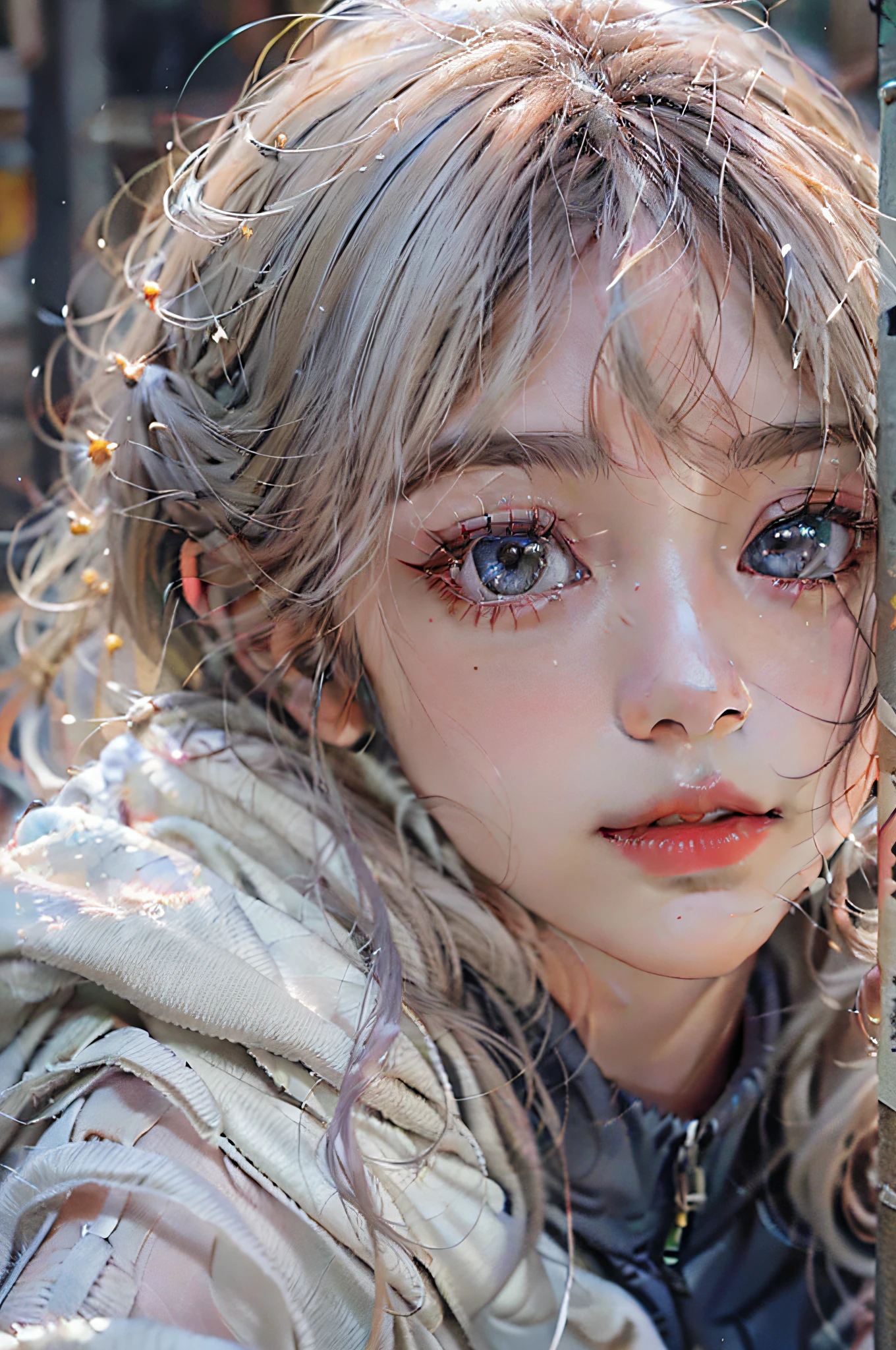 (Hyper-realistic) , (illustratio), (Increase the resolution), (8K), (RAW photos,best qualtiy),(realisticlying,photograph realistic:1.3),one-girl,cinematic ligh、ultra-realistic realism、with short black hair,White skin,famousartwork,s the perfect face,beauitful face,beautidful eyes,((Perfect female body))Cute, Very aesthetic,Realistic style anime,((Stylish sweatshirt)) ,((Windbreaker long skirt)),Poster on the front,The color of the clothes is bright and simple,ssmile,self-assured,Put your hands in your pockets,tmasterpiece,ultraclear,8K,HighestQuali,