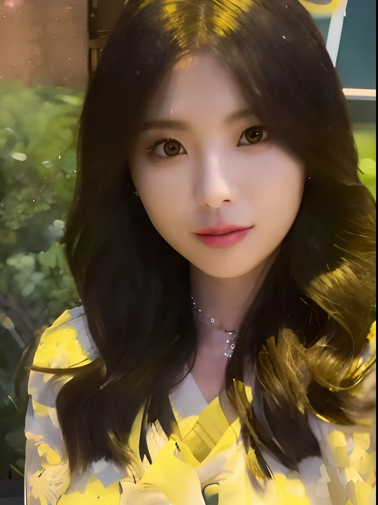 a close up of a woman with long hair wearing a yellow shirt, tzuyu from twice, lalisa manobal, Shin Jinying, jaeyeon nam, lalisa manoban of blackpink, headshot profile picture, ulzzangs, personal profile picture, park jimin, 8k selfie photograph, leaked image, Choi Hyun-hwa, lee ji eun