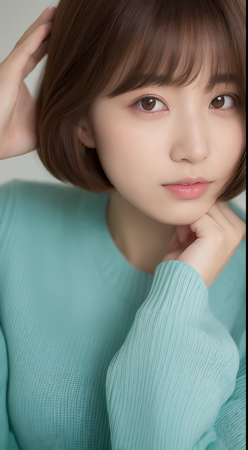 ((top-quality、in 8K、masterpiece:1.3))、foco nítido:1.2、Beautiful Women in Perfect Style:1.4、Slender Abs:1.2、((dark brown hair、Colossal tits:1.2))、(natural soft light、Ocean Beach:1.1)、Highly detailed facial and skin texture、A detailed eye、二重まぶた、Mai Shiraishi、Nishino Nanase、Hikaru Takahashi