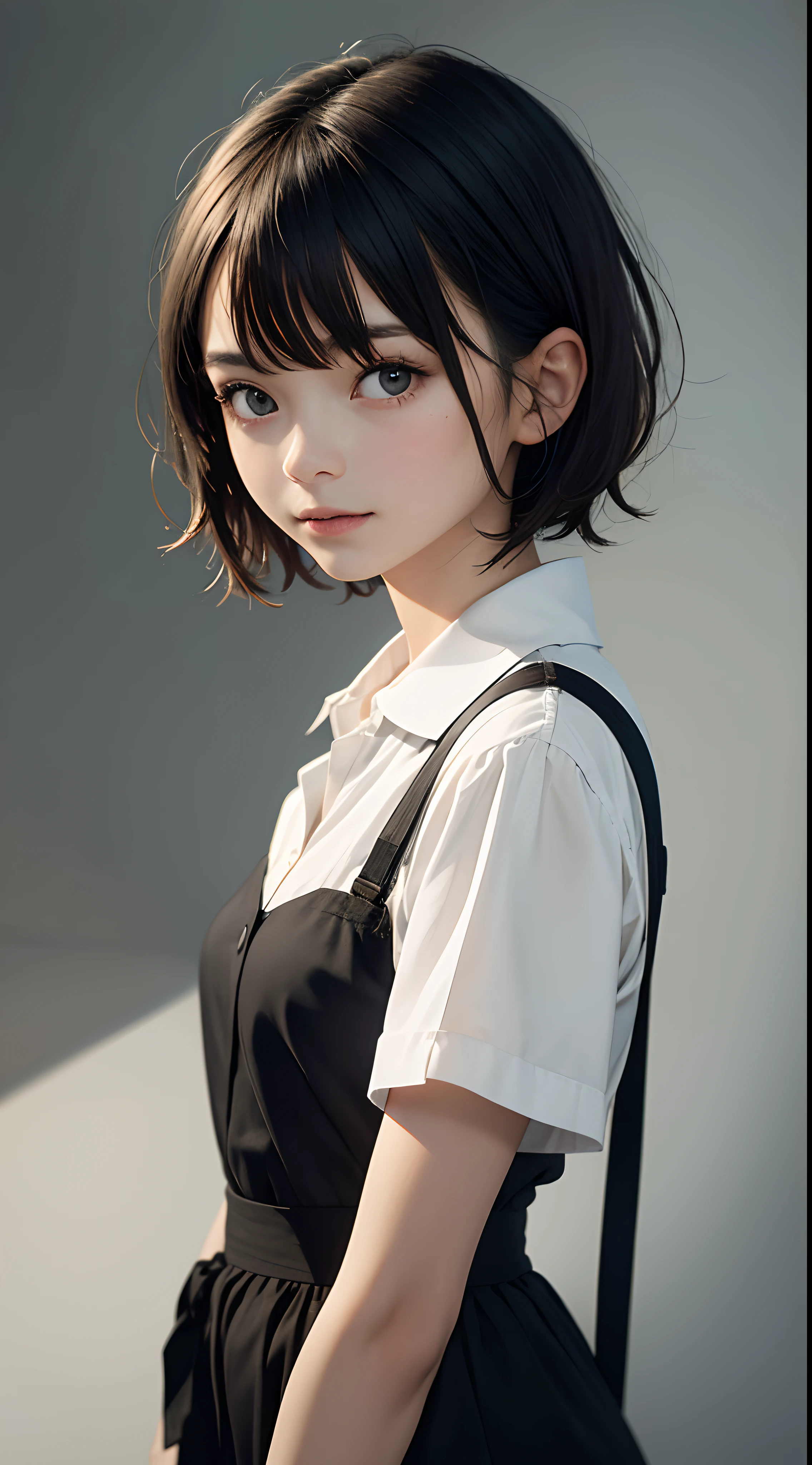Masterpiece, top quality, 1 girl, ((short-hair))