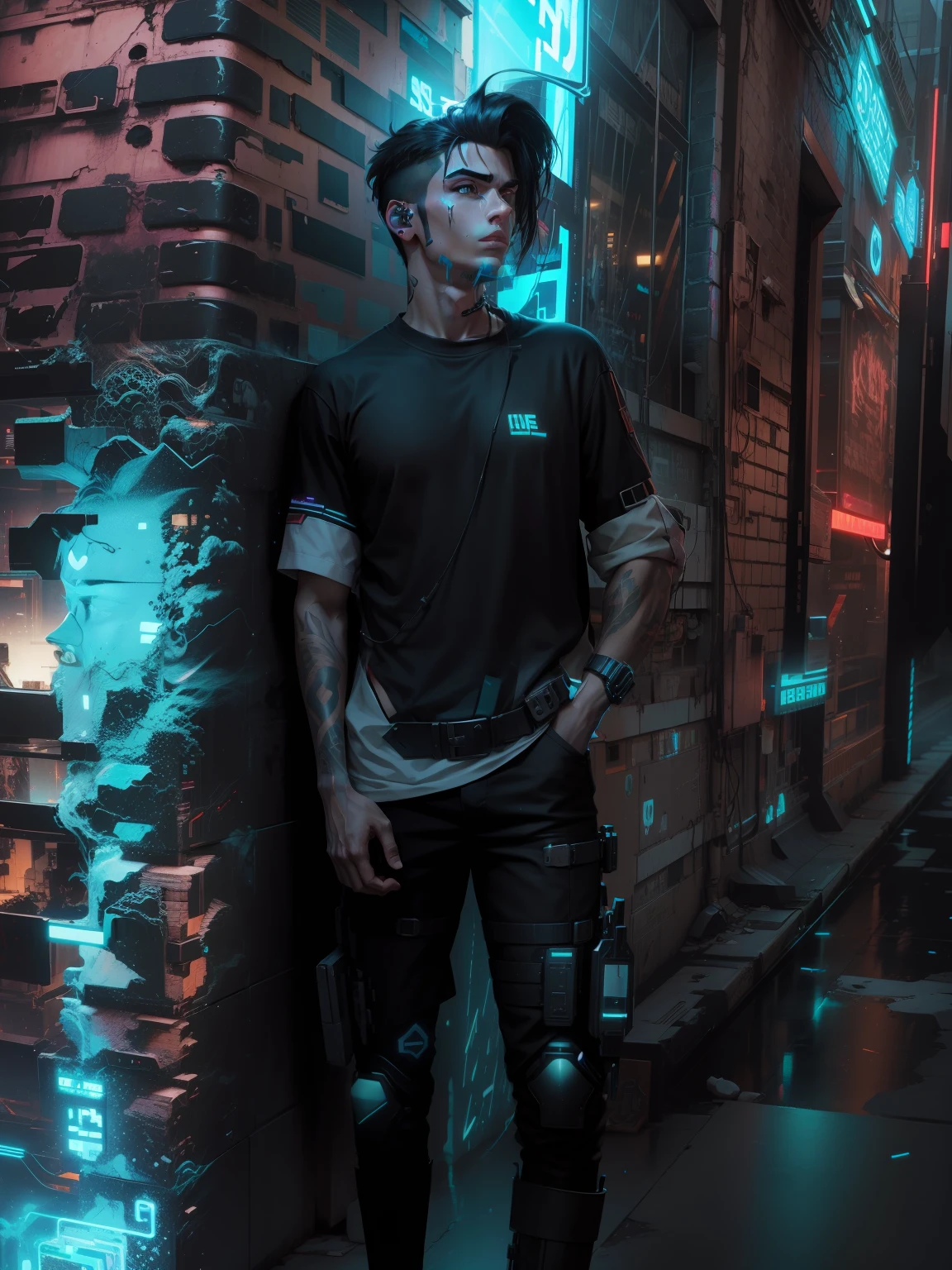 Change background cyberpunk handsome boy,realstic face,8k,ultrarealstic,