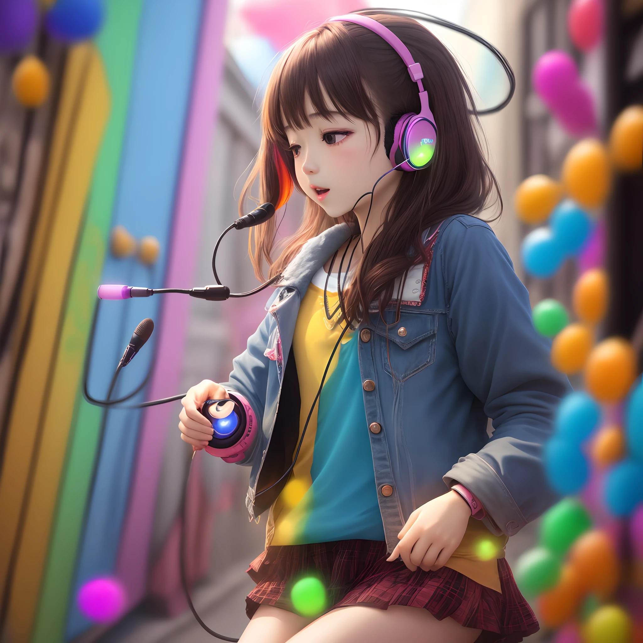 Rainbow Earphone Colors Girl 5 Senses Colorful Music