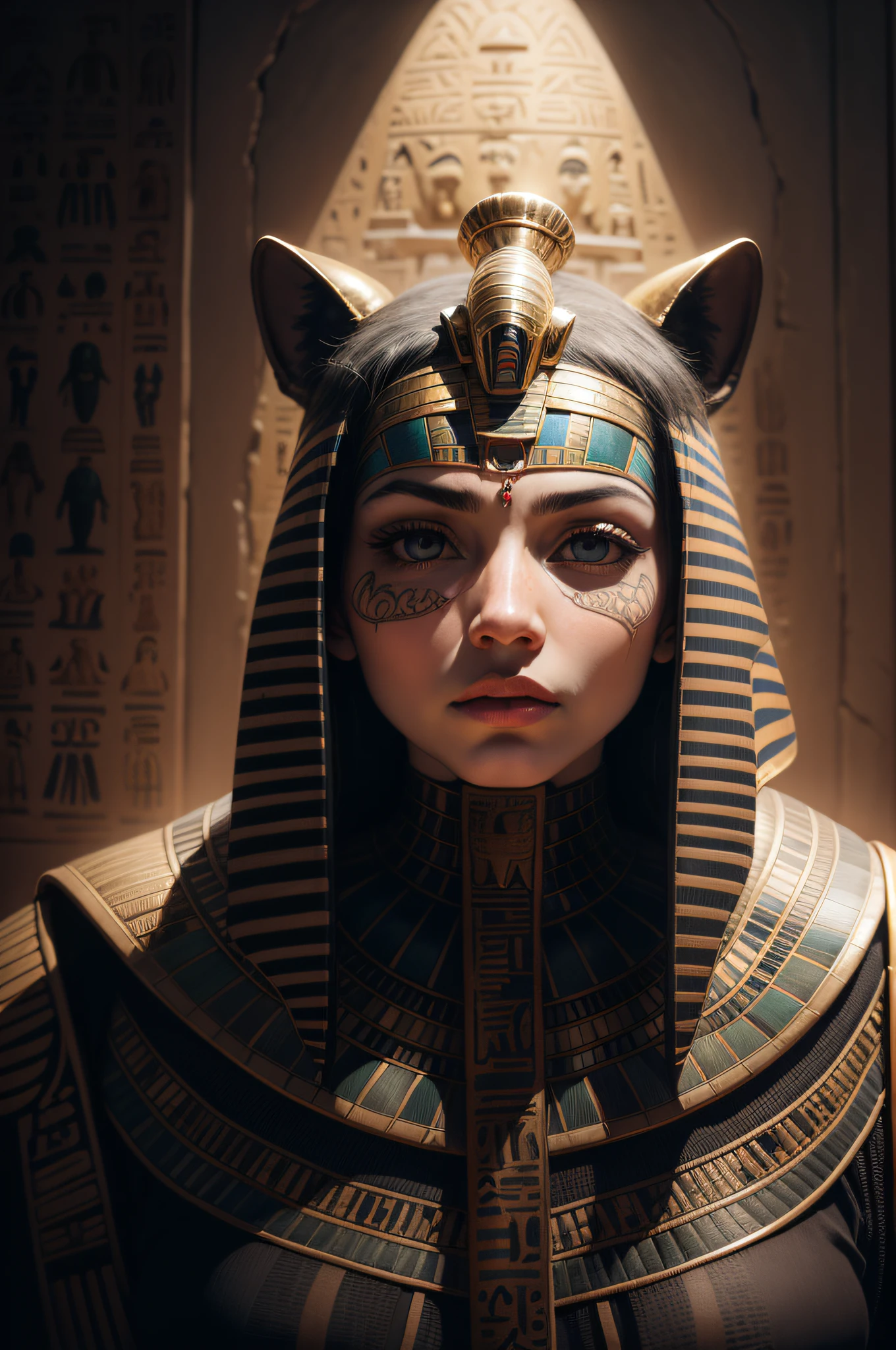 biomachine:1.3, (Egyptian Art:1.2), (colorido:1.2), Hans Giger, (zentangle:1.2), granulado, extremamente detalhado, detalhes intrincados, dynamic lighting, fotorrealista, luz natural, baixo h, obra prima, detalhado 8k