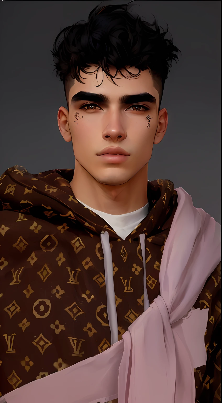 a closeup of a person wearing a hoodie and a scarf, IMVU, Avatar do Second Life, altamente_circunstanciado_rosto!!!, com o rosto muito detalhado, rosto detalhado real, rosto realista detalhado, adolescente hiperrealista, Tumblr, rosto detalhado e realista, very aesthetic!!!!!!, pele detalhada, inspirado em Louis Le Nain, Segunda vida