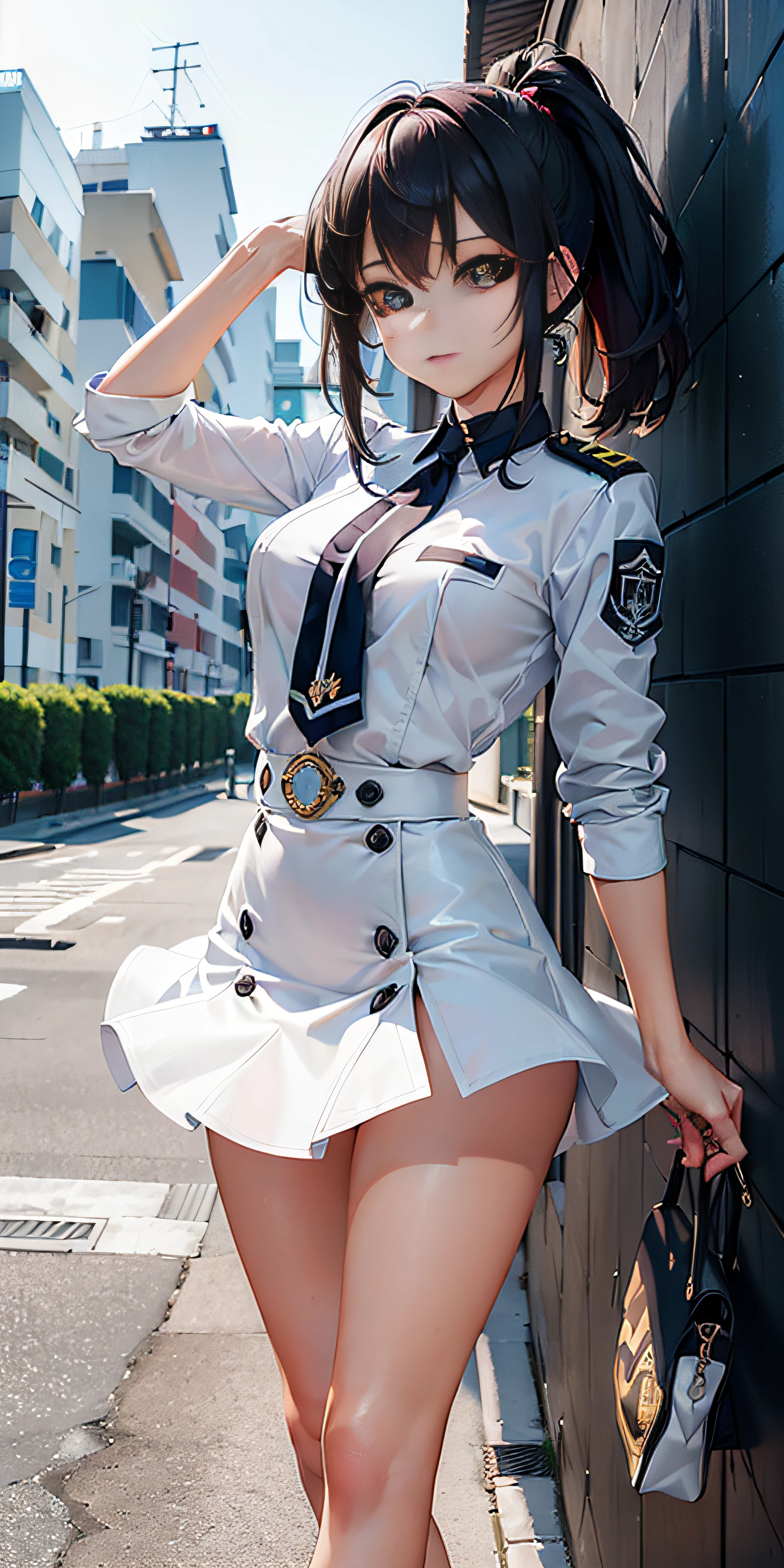 Vista aleatoria de cuerpo completo, Anime 2d, 2d, Estilo Mappa, Anime 2d, imagen perfecta, face symmetrical, (color de cabello aleatorio, ojos del mismo color del cabello, Slim build, anime lindo, (solo 1 mujer), ((estudiante mujer de enfermeria con uniforme blanco con ((mini falda plisada ultra corta)), muslos y piernas descubiertos, (viento hacia arriba))), pose seductora, cuerpo perfecto, se encuentra en una sala de espera empresarial, (avanzando a gatas), an urban area. Hay un viento ascendente muy fuerte, Ultra detallado, intrincado, 8k, Sexy Dynamic Back Pose, alto contraste, Solar side lighting, contraste detallado luz sombra, Canon eos professional camera with 50mm lens,