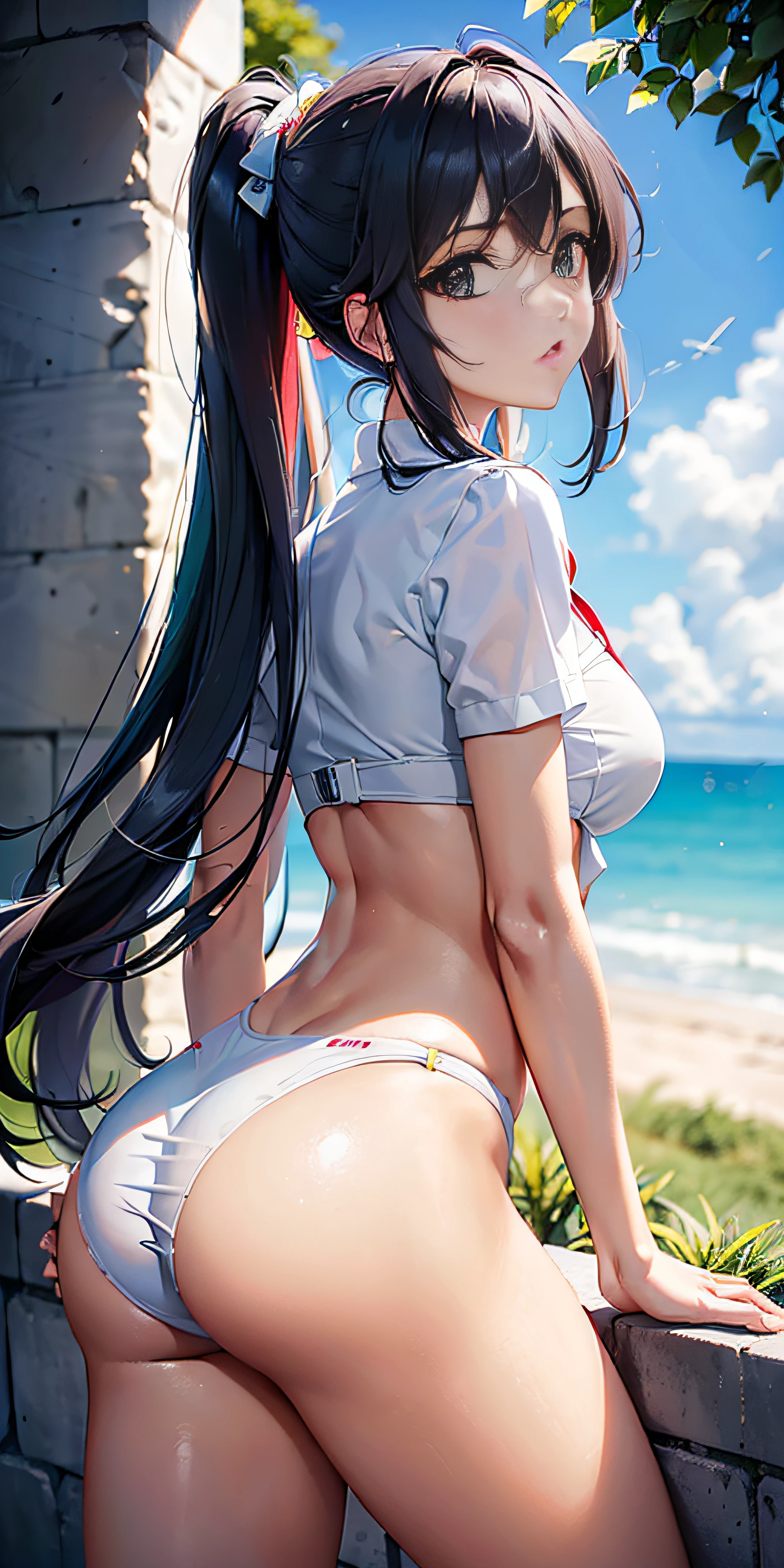 Vista aleatoria de cuerpo completo, Anime 2d, 2d, Estilo Mappa, Anime 2d, imagen perfecta, face symmetrical, (color de cabello aleatorio, ojos del mismo color del cabello, Slim build, anime lindo, (solo 1 mujer), ((estudiante mujer de enfermeria con uniforme blanco con ((mini falda plisada ultra corta)), muslos y piernas descubiertos, (viento hacia arriba))), pose seductora, cuerpo perfecto, se encuentra en una sala de espera empresarial, (avanzando a gatas), an urban area. Hay un viento ascendente muy fuerte, Ultra detallado, intrincado, 8k, Sexy Dynamic Back Pose, alto contraste, Solar side lighting, contraste detallado luz sombra, Canon eos professional camera with 50mm lens,