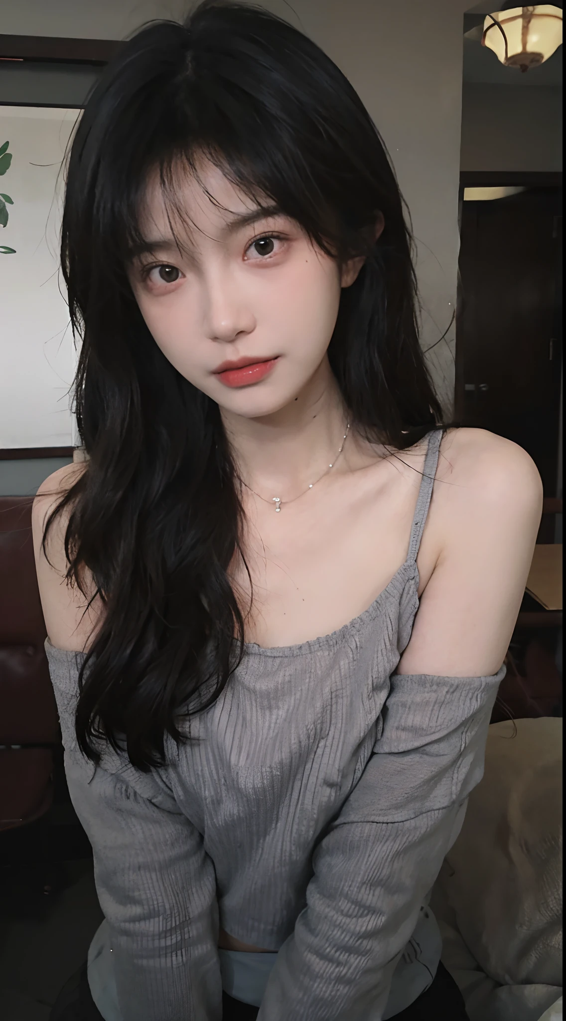 Best quality,masterpiece,ultra high res,(photorealistic:1.4),1girl,sexy,(:1.2),(bra:1.2),(large breast:1.3),(upper body:1.4)