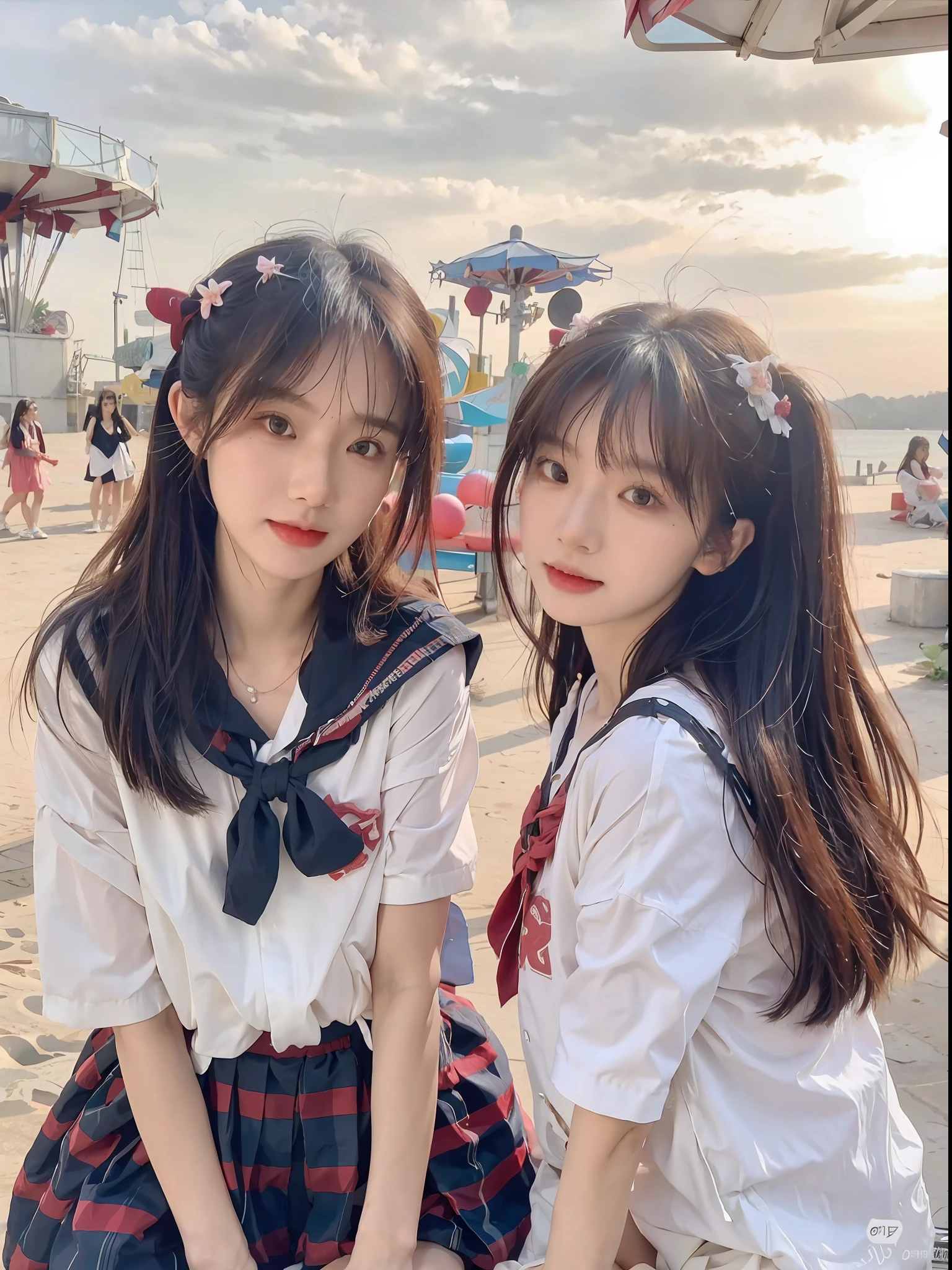 Best quality at best,tmasterpiece,超高分辨率,Textured skin,The is very detailed,awardwinning,high detal,(realisticlying:1.4),teens girl,Juvenile,Clear eyes,looks into camera,Pupil correction,A detailed eye,Precise eye structure,Clear faces