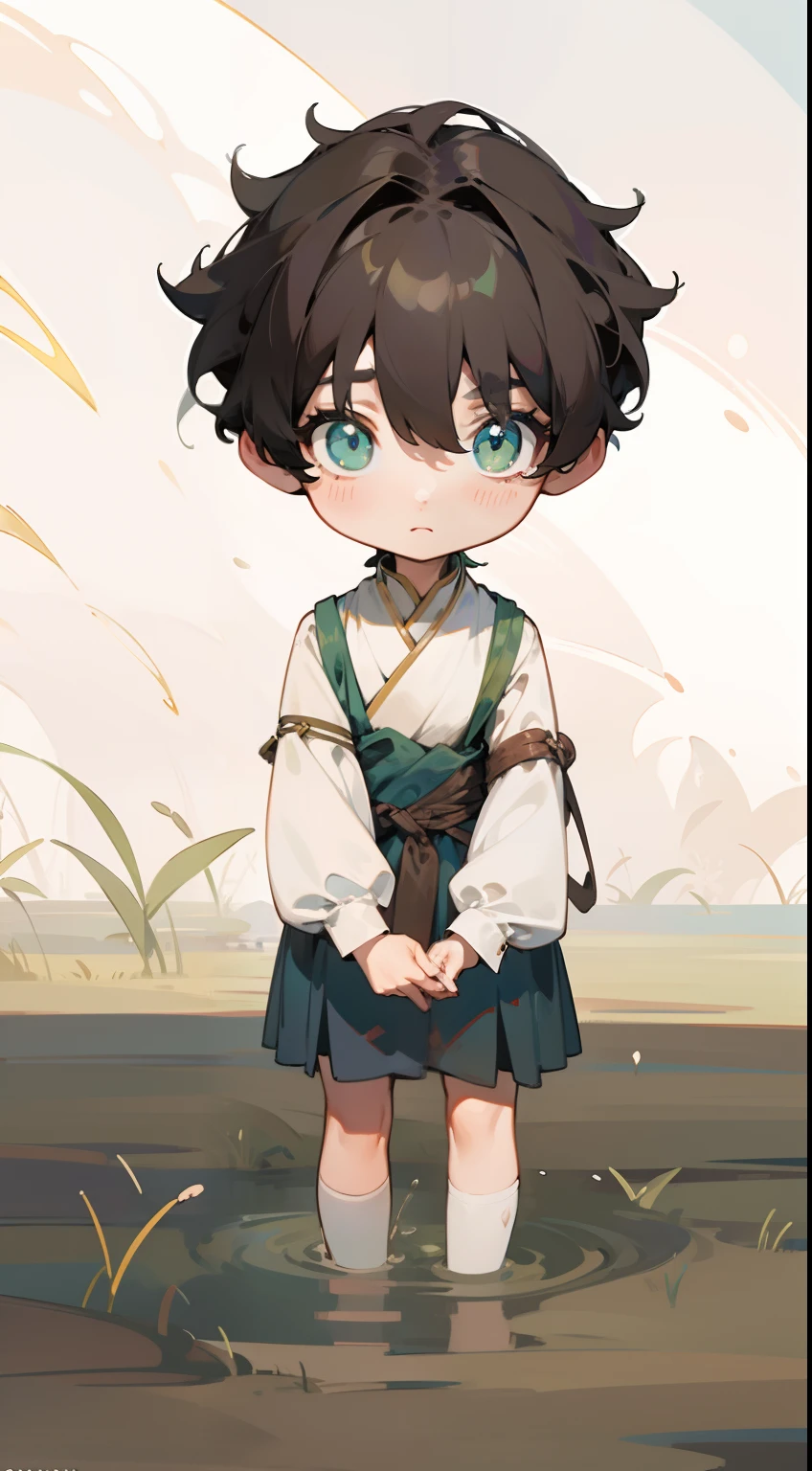 tiny faeries,Soft brunette hair,green-eyed,Game illustration,Lovely 2D image;Cold perfect face and soft skin;Floating on the grass,detail-rich,splash image,8K分辨率,Perfect masterpiece;Art station digital painting smooth:A masterpiece with realistic 8K resolution;intricately details;Natural and three-dimensional lighting;复杂、fairytale-like,sprawling、fantasy。"