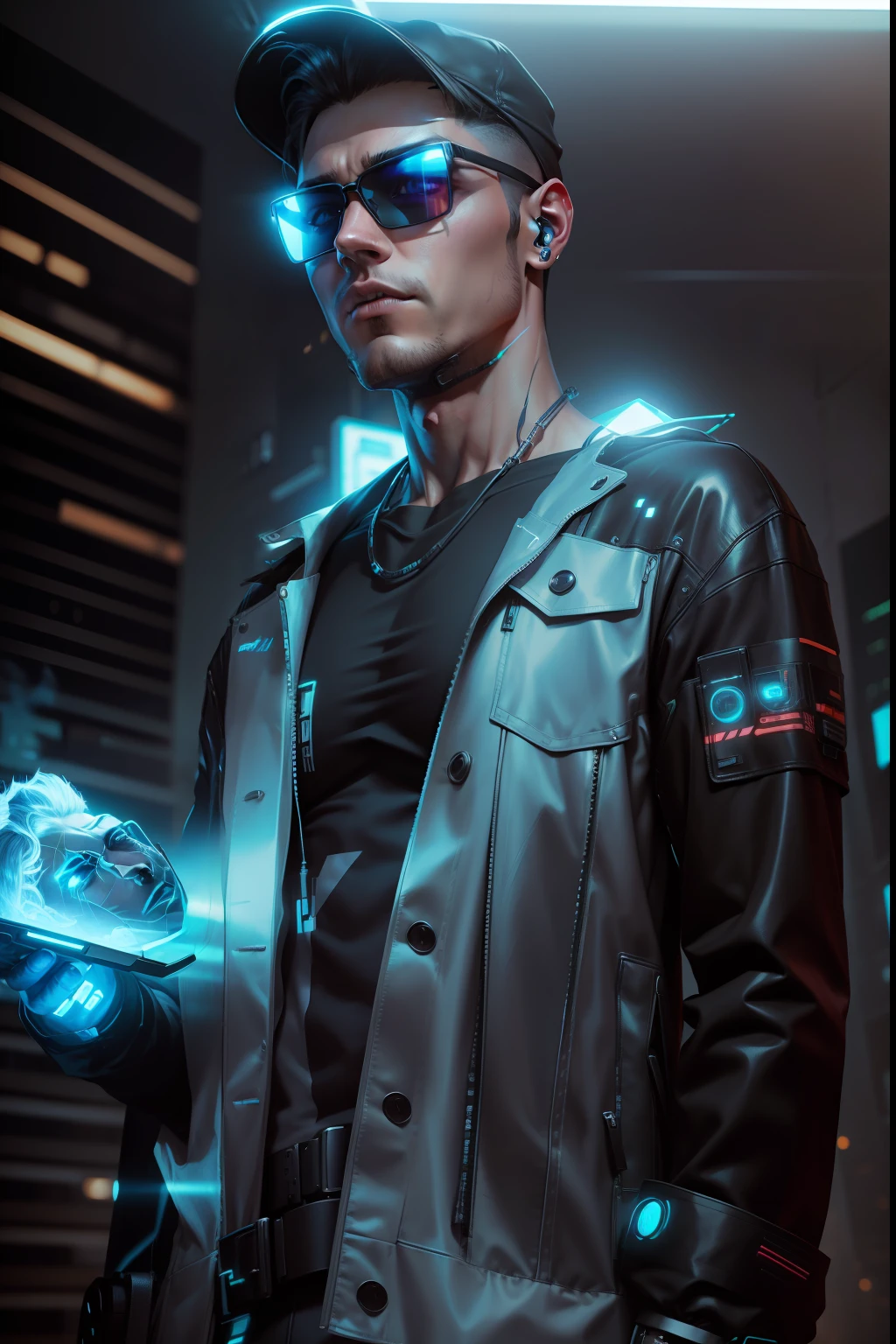 Real face cyberpunk handsome boy 8k ultra realistic