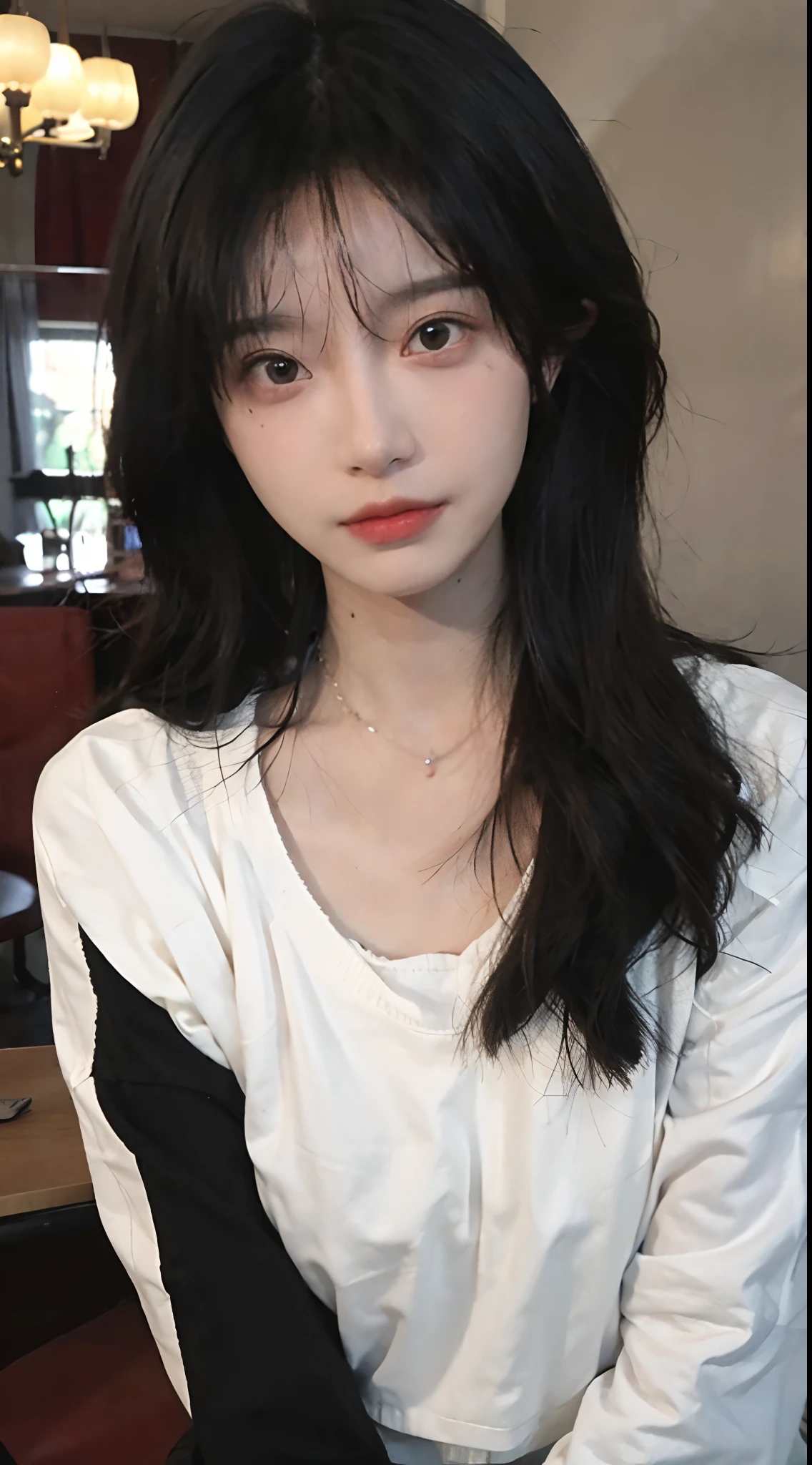 Best quality,masterpiece,Ultra-high resolution,(Photo Realism:1.4),girl,Sexy,cute,,(shirt:1.2),(Big breasts:1.3),(Upper body:1.4)