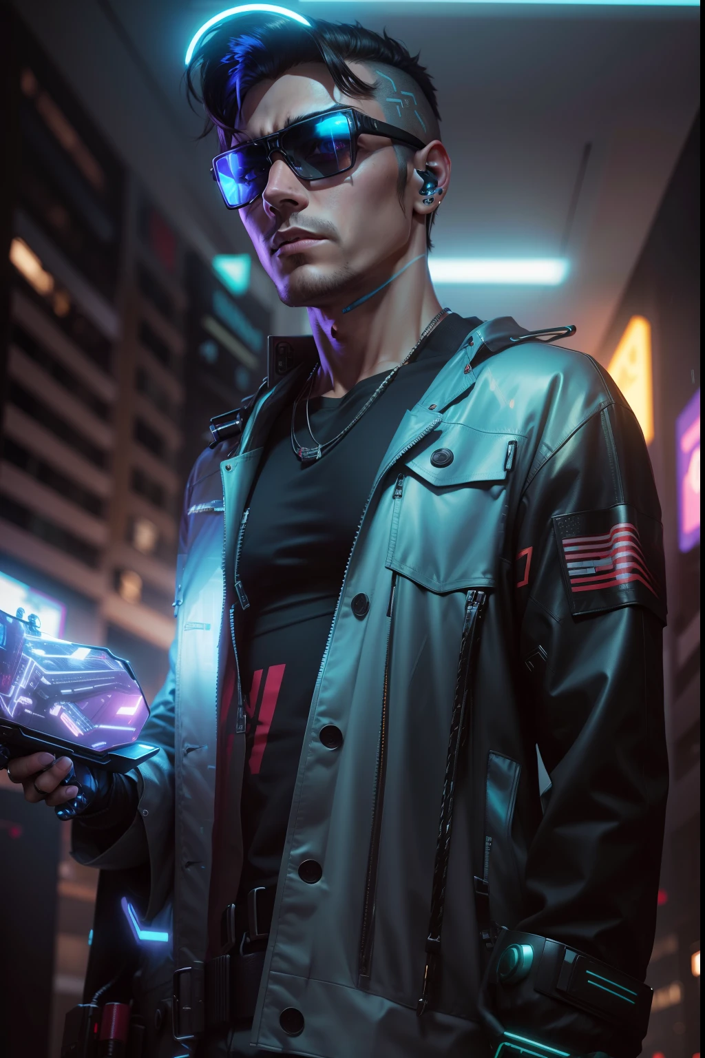 Real face cyberpunk handsome boy 8k ultra realistic