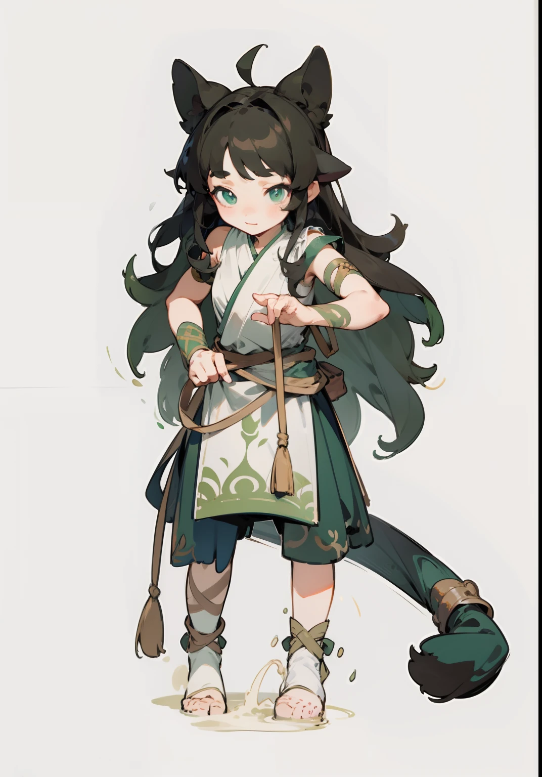 tiny faeries,Soft brunette hair,green-eyed,Game illustration,Lovely 2D image;Cold perfect face and soft skin;Floating on the grass,detail-rich,splash image,8K分辨率,Perfect masterpiece;Art station digital painting smooth:A masterpiece with realistic 8K resolution;intricately details;Natural and three-dimensional lighting;复杂、fairytale-like,sprawling、fantasy。"