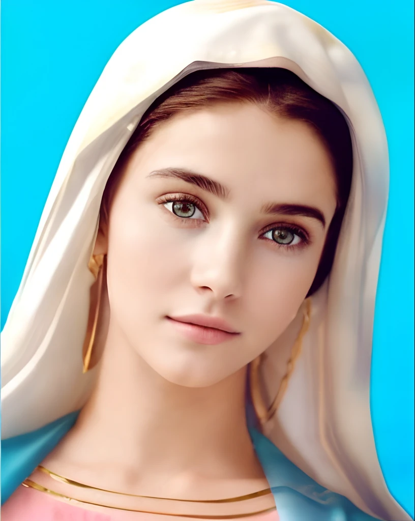 (((Blessed Virgin Mary and the baby Jesus. 19 years old))) ((( Con una cara seria y piadosa. Con una mirada dulce y tierna))) (obra maestra, calidad superior, mejor calidad, arte oficial, beautiful and aesthetic: 1.2), (1girl), extremadamente detallado, (Arte fractal: 1.3), colorido, highest detailed, Cara perfecta, parte superior del cuerpo, HDR, (orando: 1.3), (golden lines of white coat: 1.2), galaxia, (rayas de luz), eye-catching visuals, (dynamic stripes, senderos luminosos: 1.2), colores vibrantes,