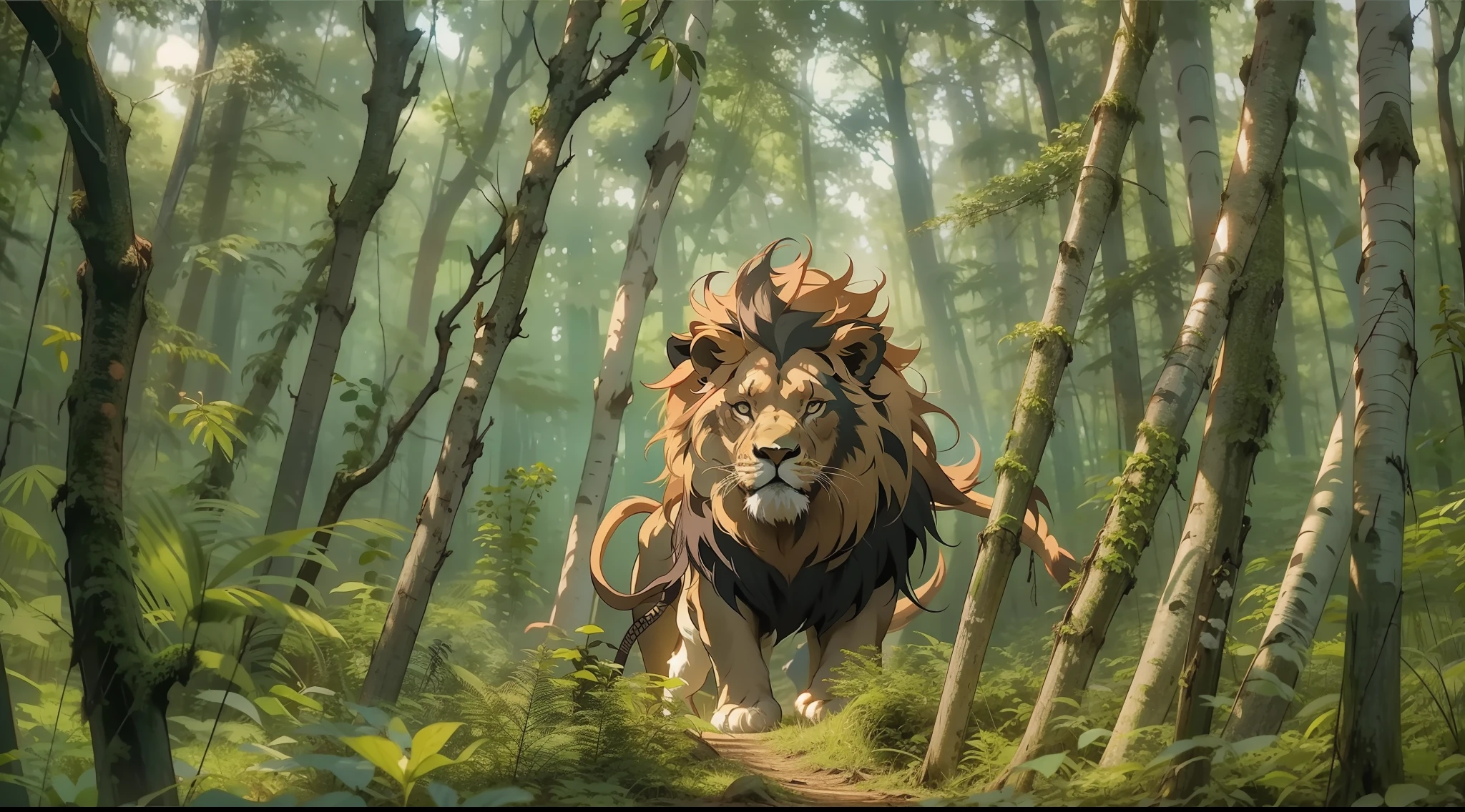 Lucas Bracey, Man hunting in the middle of the forest a fierce lion 10 meters high, Focus on multiple camera angles