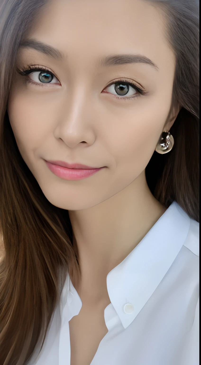 (Masterpiece, best quality, photorealistic, highres, photography, :1.3), very close-up shot, sharp focus, 1 brunette girl, European girl, hot model, highly detailed eyes and pupils, realistic skin, slim body shape, cleavage, extremely detailed hair, delicate sexy face, sensual gaze, shiny lips, ((wearing linen button shirt and pendant)), outdoor, ((realistic, super realistic, realism, realistic detail))