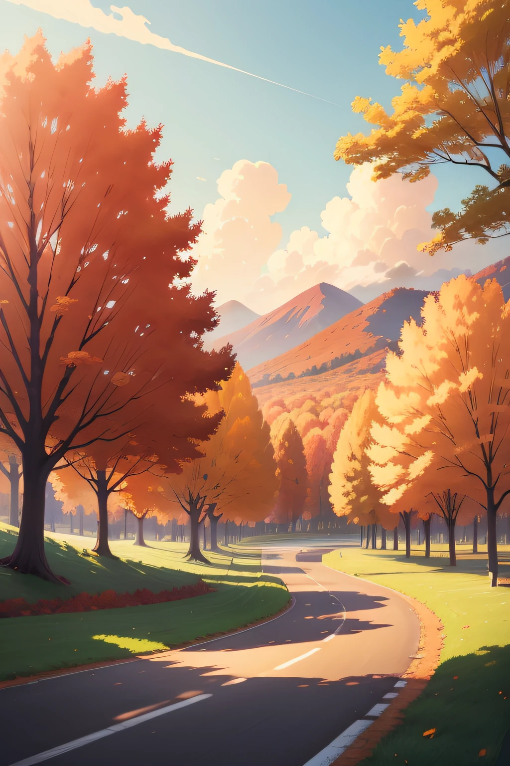 Tanosato, A beautiful artwork illustration, atey ghailan 8 k, Inspired by Atey ghailan, by Atey Ghailan, anime countryside landscape, in style of atey ghailan, 4 k hd wallpaper illustration, by Yang J, beautiful digital painting, Makoto Shinkai Cyril Rolando, autumn field