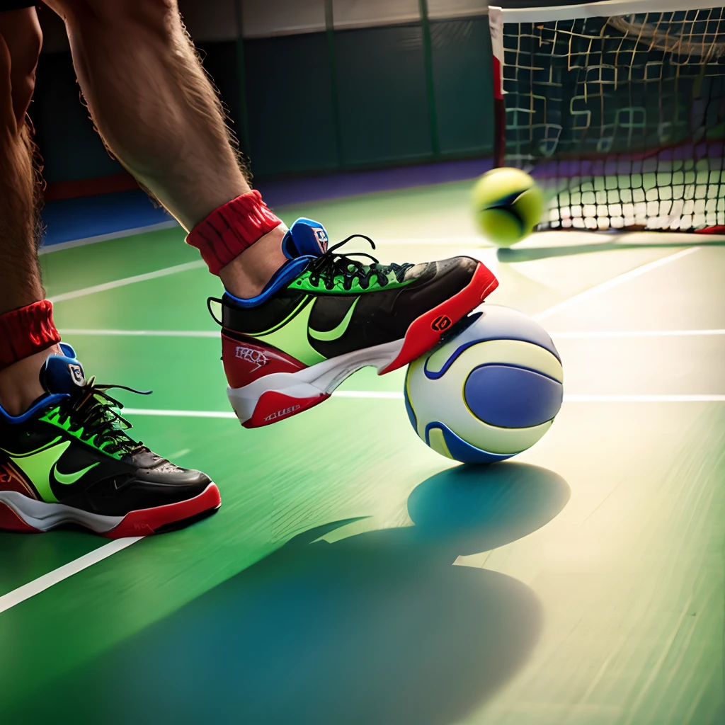 Close-up Futuristic men's futsal tennis