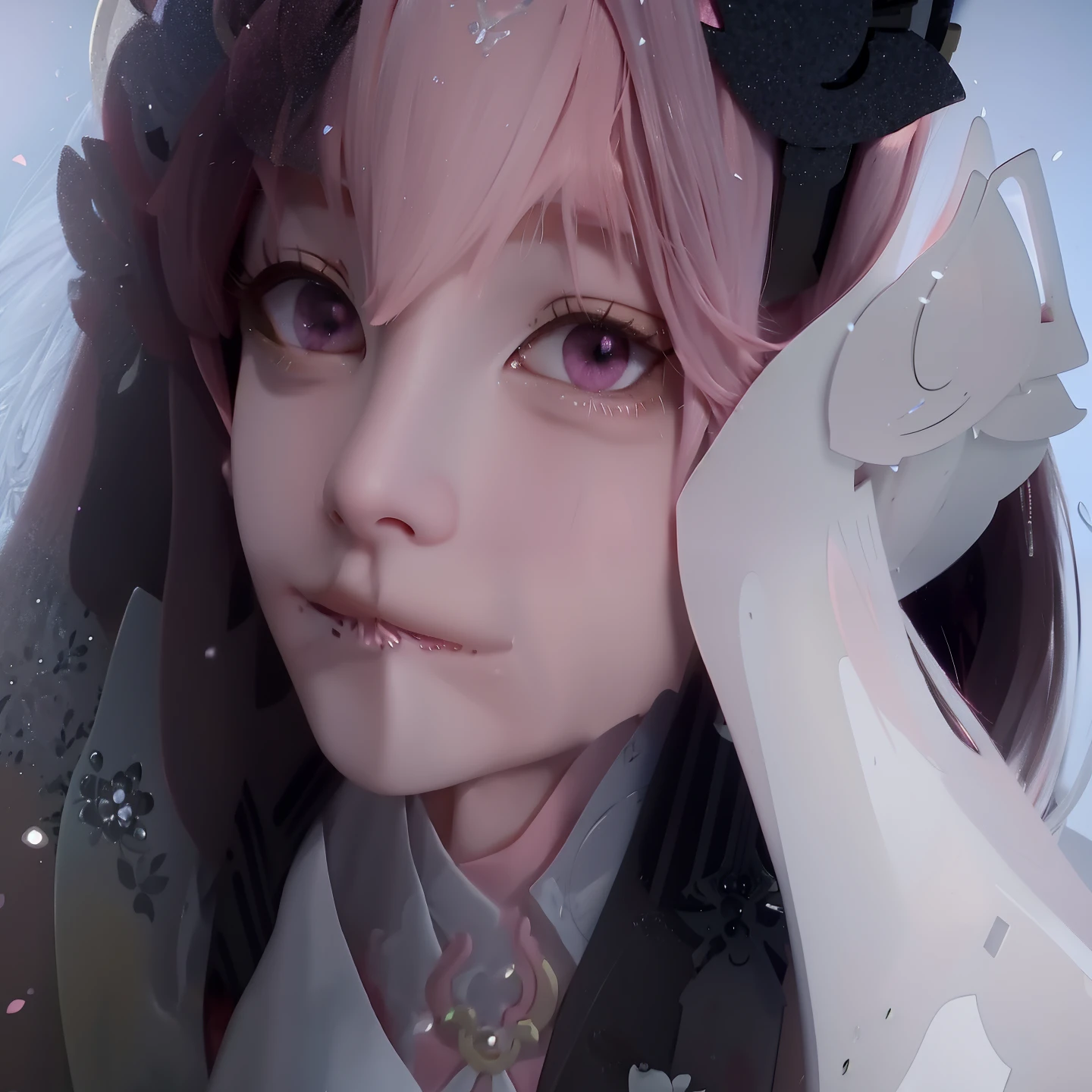 A painting of a woman with pink hair and cat ears, beautiful anime catgirl, Very beautiful anime cat girl, anime in fantasy style, pink twintail hair and cyan eyes, anime catgirl, beautiful anime art style, cute anime catgirl