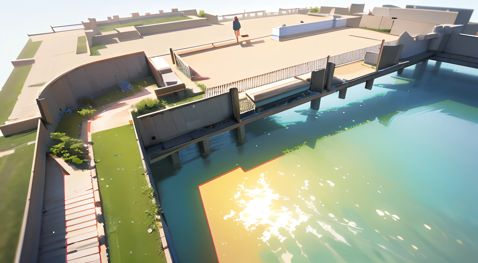 rendering of a park with lake, detailed rendering, artist's impression, a digital rendering, conceptual, artists impression, rendering, detail render, conceptual rendering, artist impression, 3 d model, 3d model, artists rendition, concept image, isometric view, realistic scene, isometric perspective view, 3d rendered
