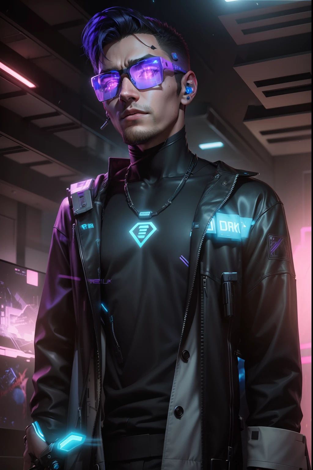 Real face cyberpunk handsome boy 8k ultra realistic